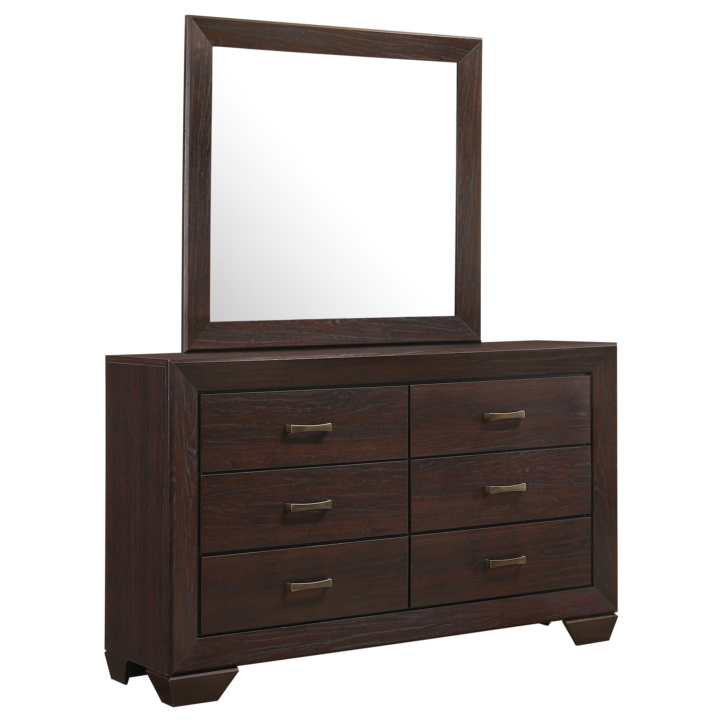 Kauffman 6-drawer Dresser with Mirror Dark Cocoa — view 1
