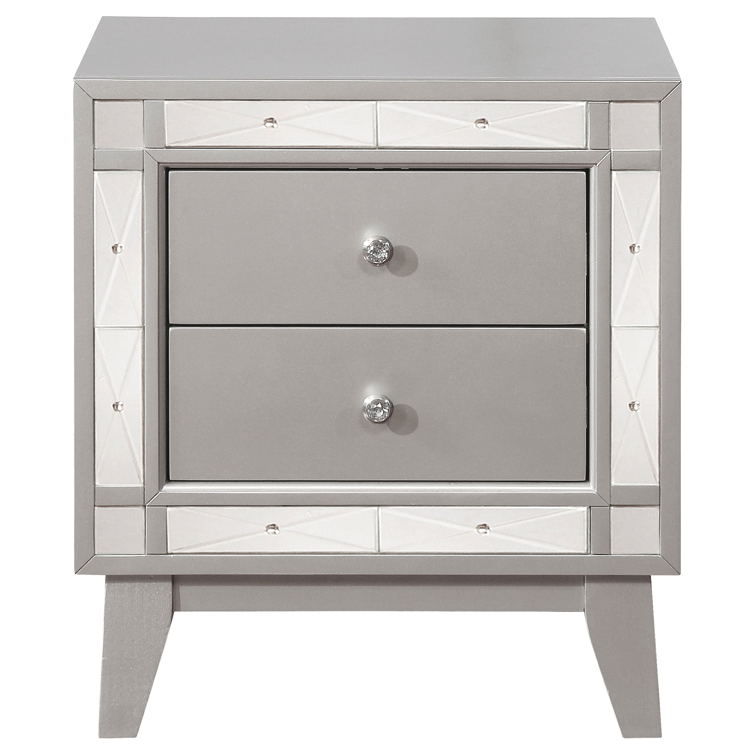 Leighton 2-drawer Nightstand Metallic Mercury — view 3