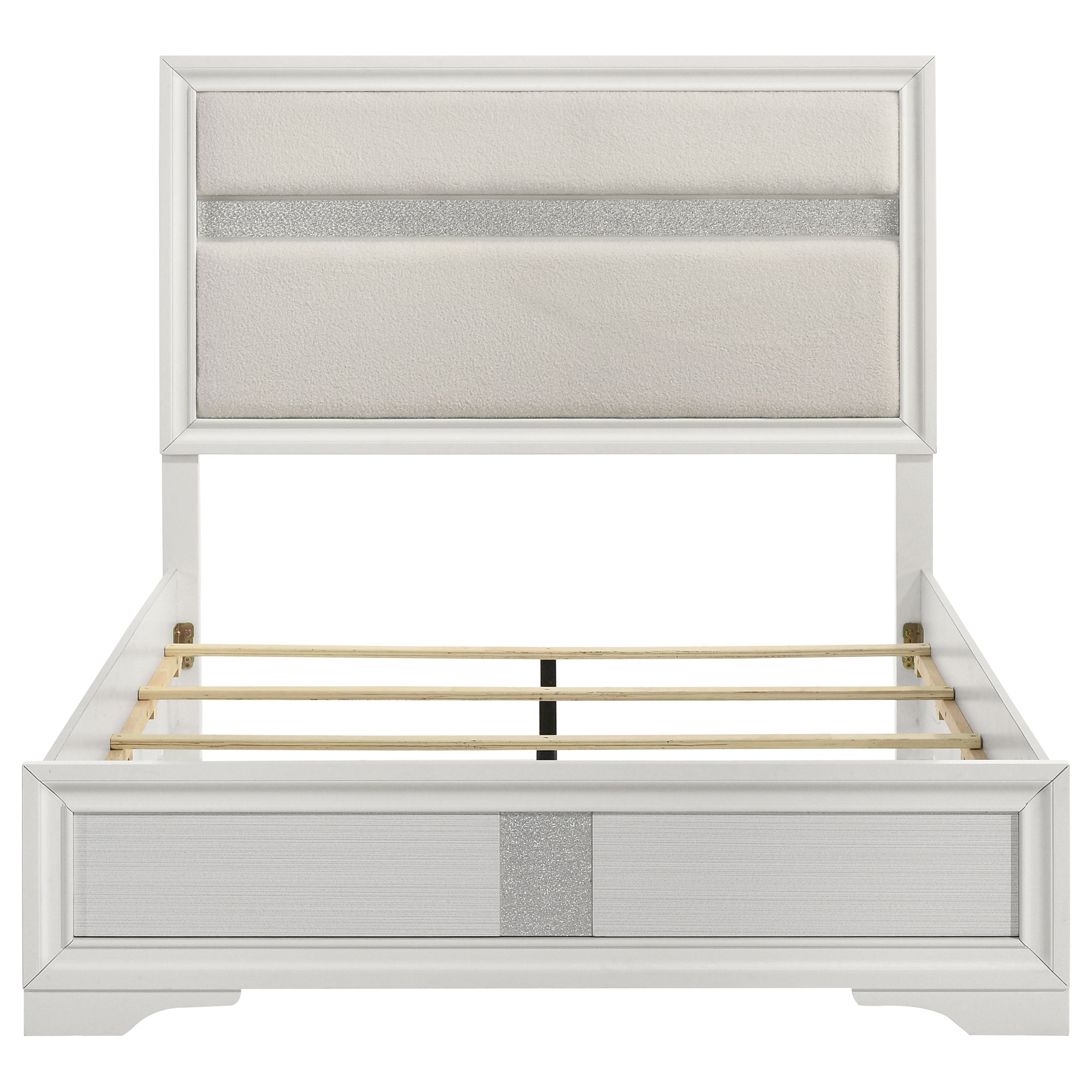 Miranda 54-inch Upholstered Full Panel Bed White — view 4