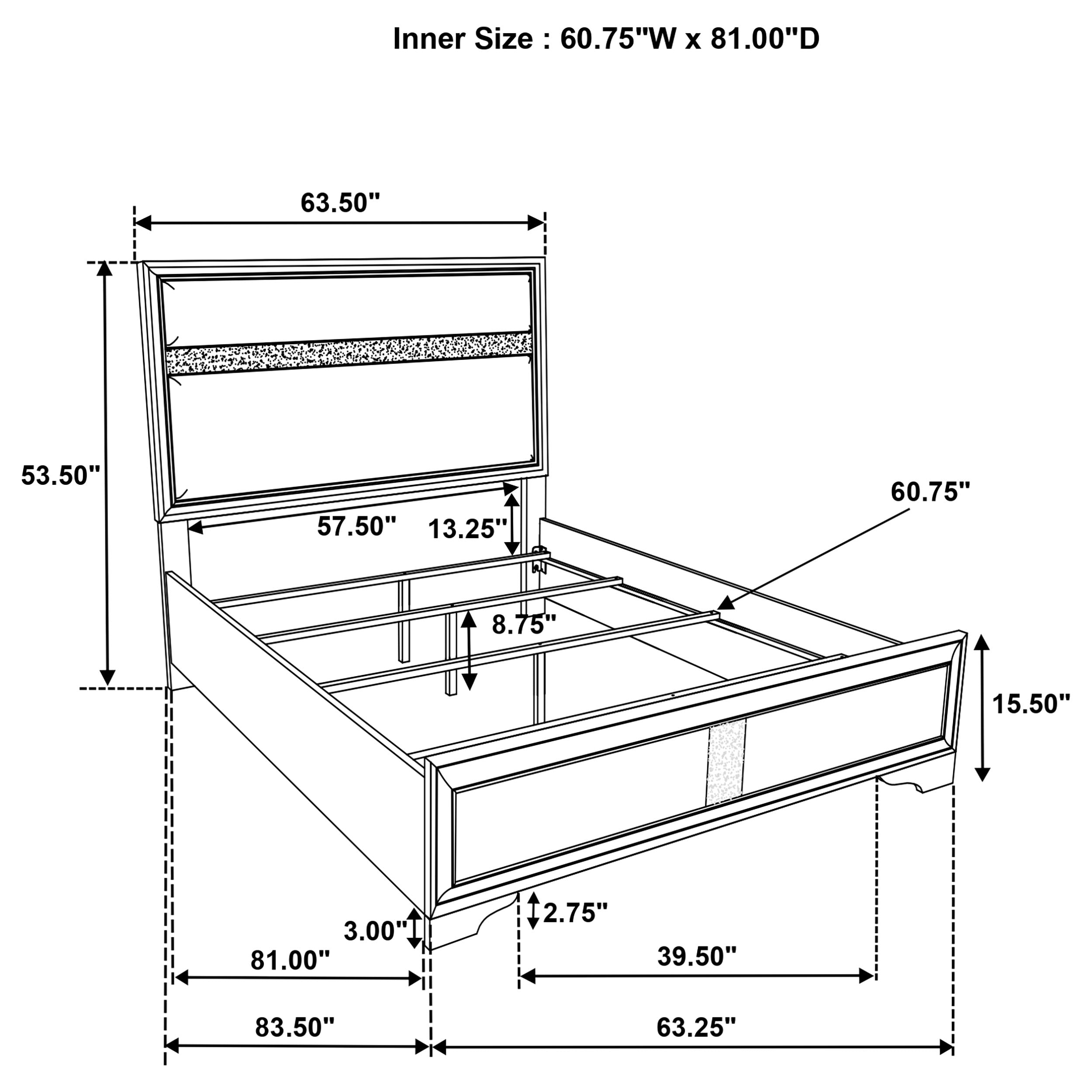 Miranda 54-inch Upholstered Full Panel Bed White — view 11
