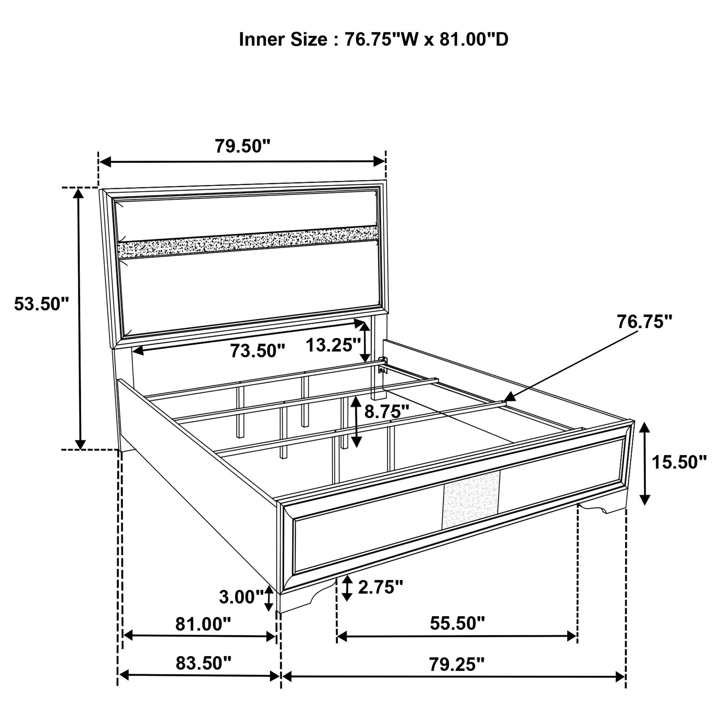 Miranda 54-inch Upholstered Eastern King Panel Bed White — view 11