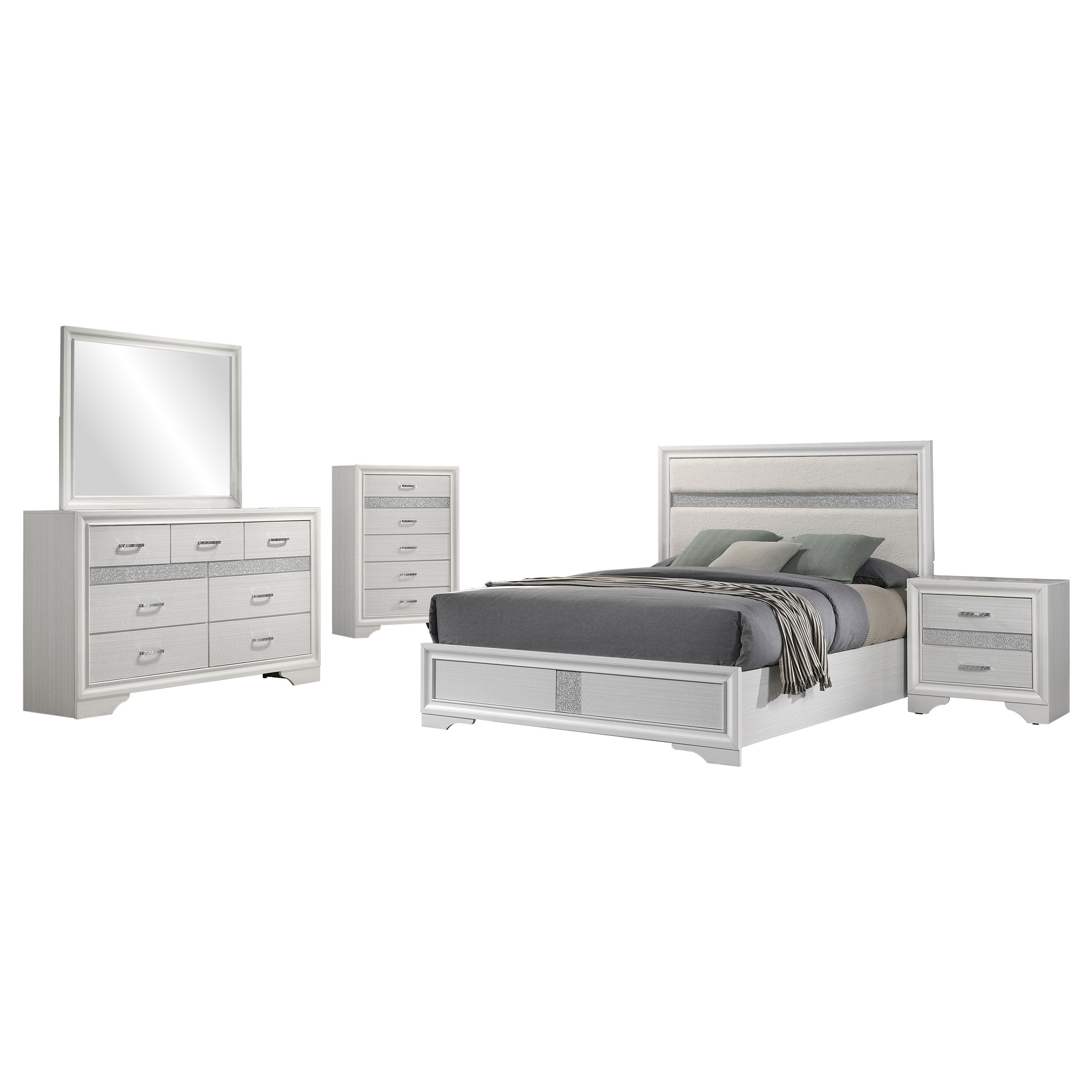 Miranda 5-piece California King Bedroom Set White — view 2
