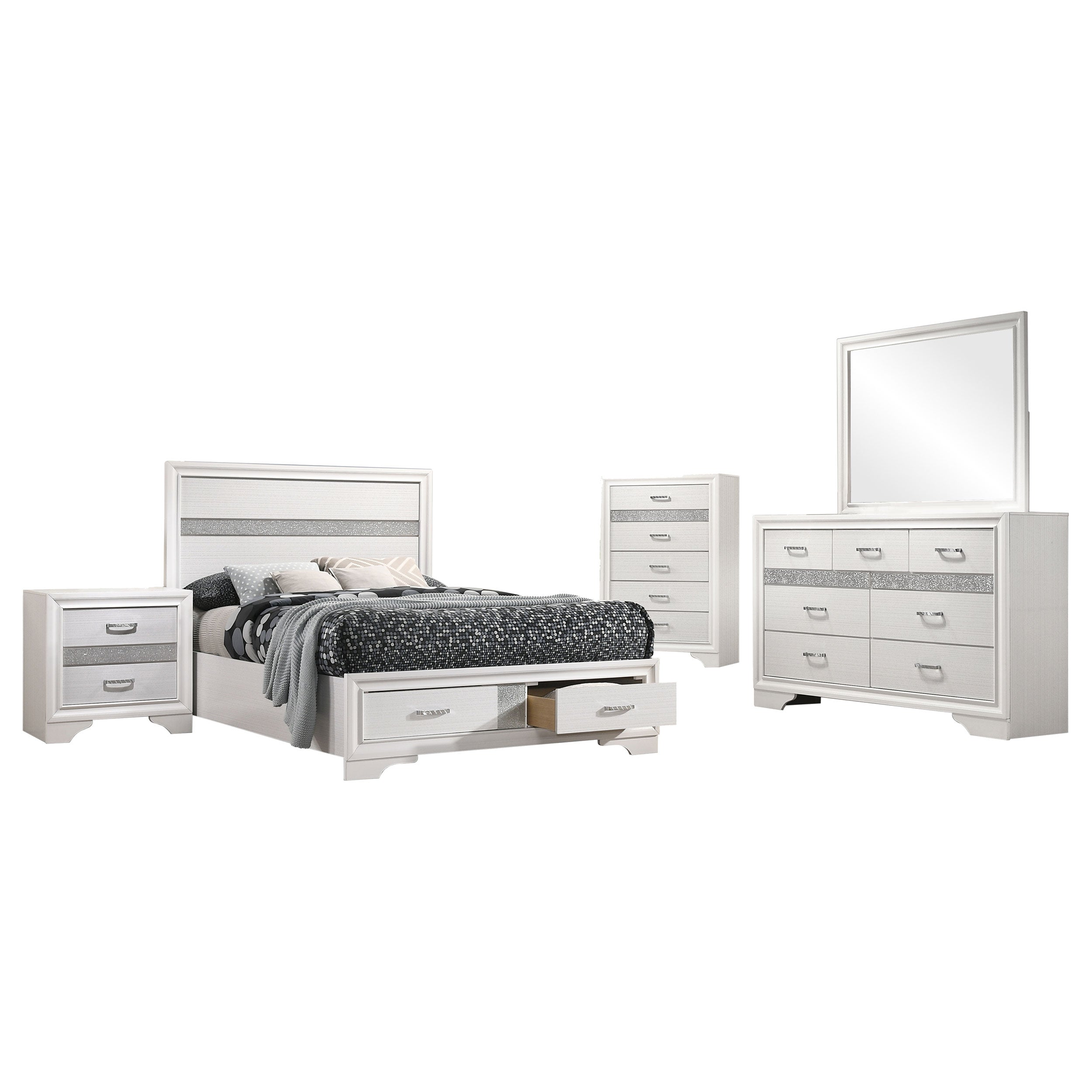 Miranda 5-piece Full Bedroom Set White — view 2