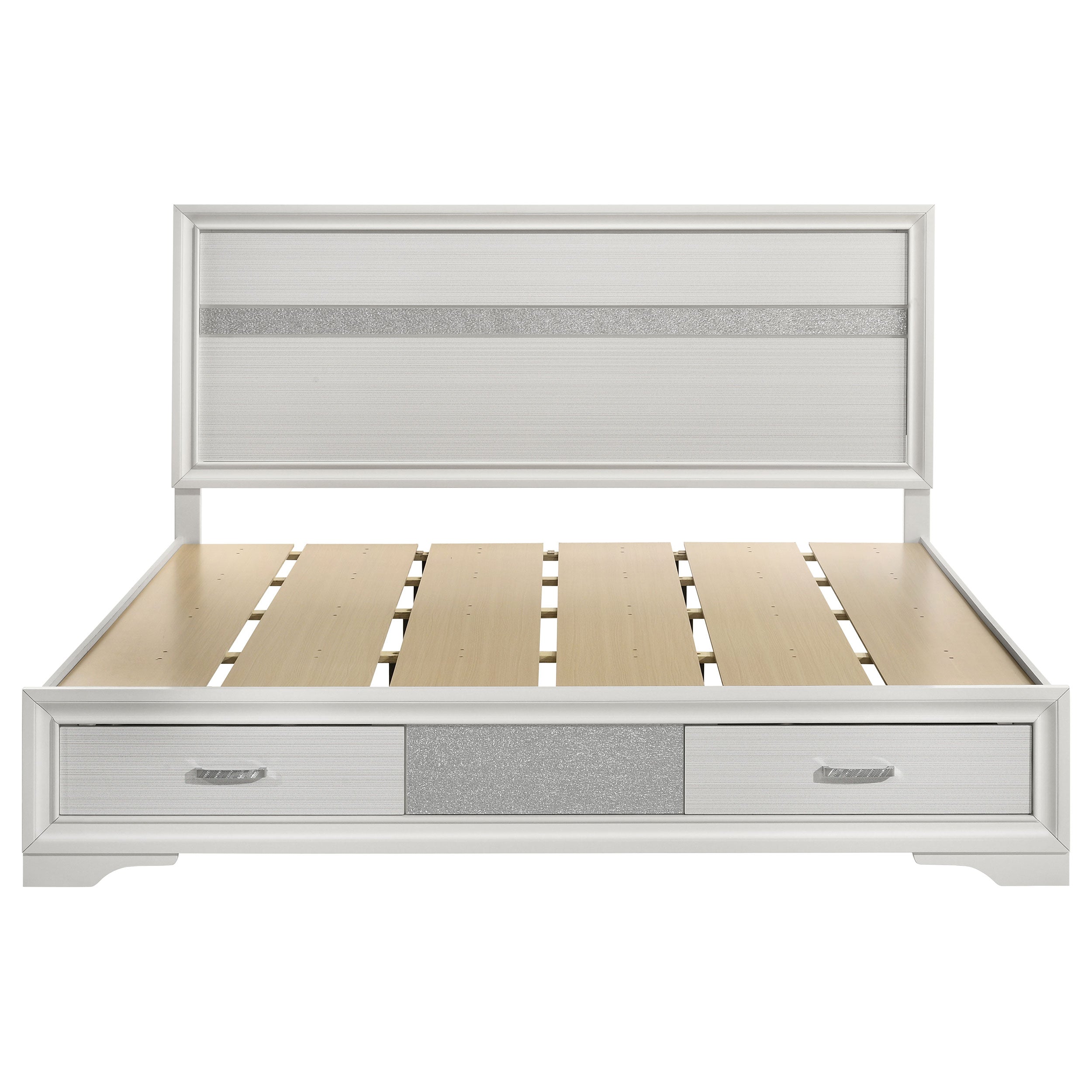 Miranda 51-inch Wood Eastern King Storage Panel Bed White — view 4