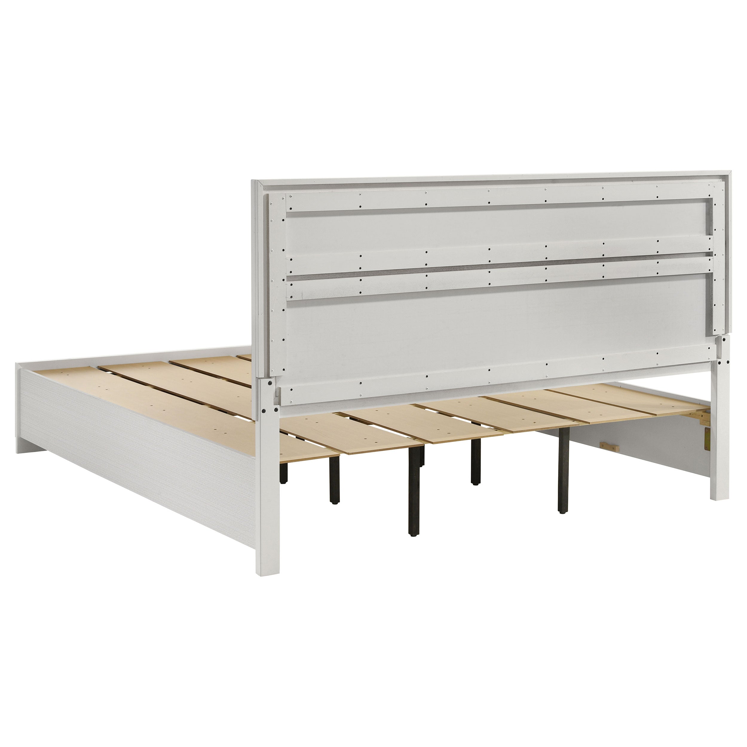 Miranda 51-inch Wood Eastern King Storage Panel Bed White — view 5