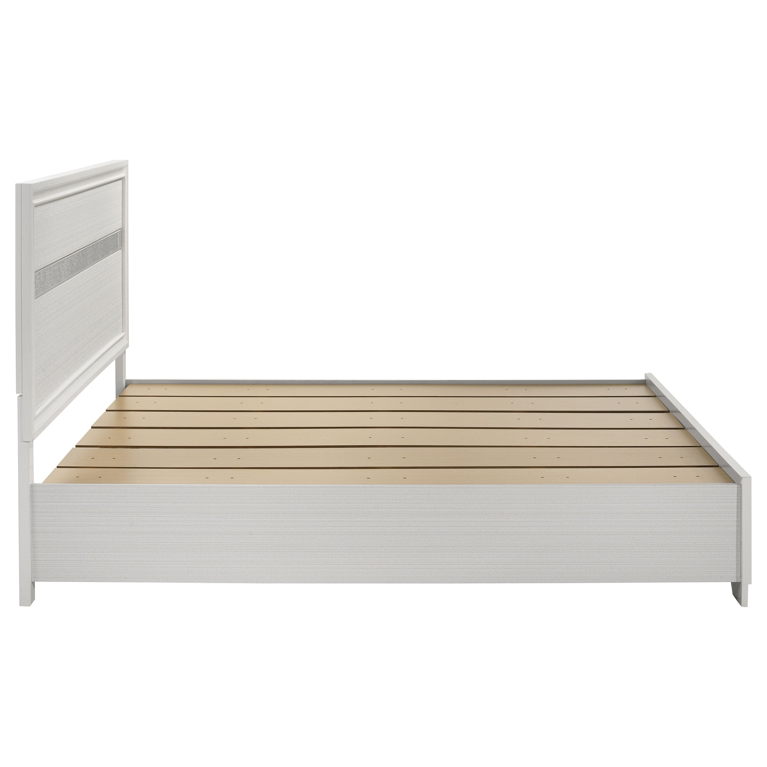 Miranda 51-inch Wood Eastern King Storage Panel Bed White — view 6