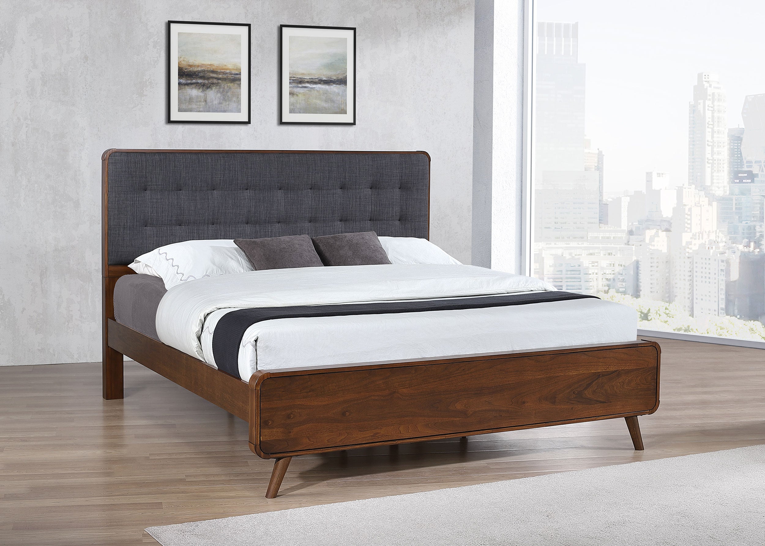 Robyn Wood Eastern King Platform Bed Dark Walnut — view 2