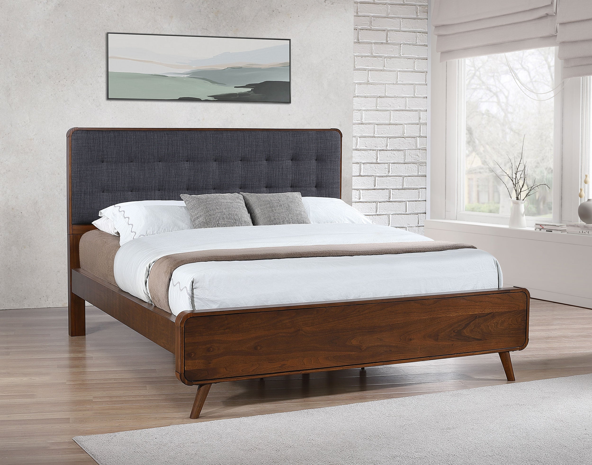 Robyn Wood California King Platform Bed Dark Walnut — view 2