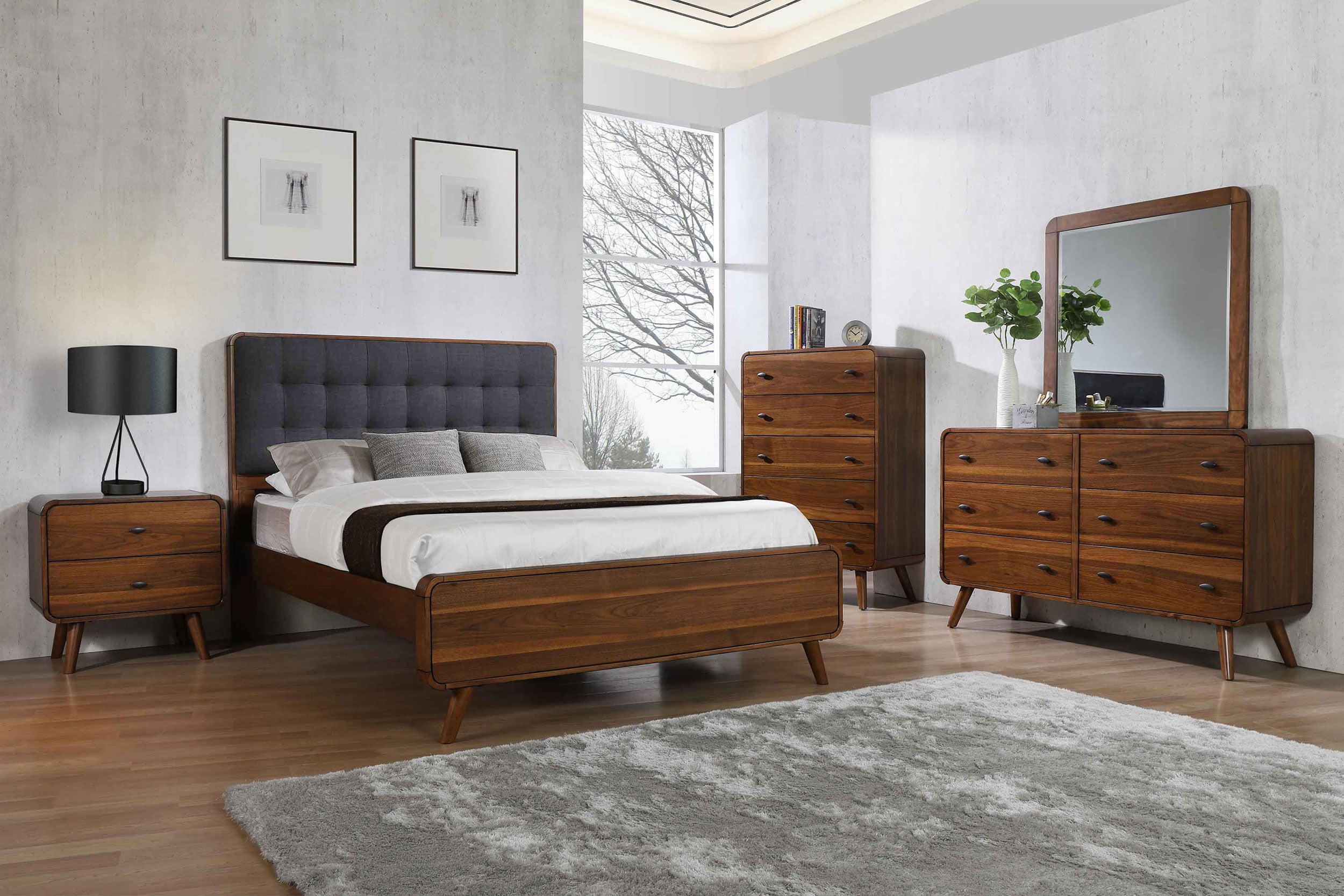 Robyn Wood Queen Platform Bed Dark Walnut — view 11