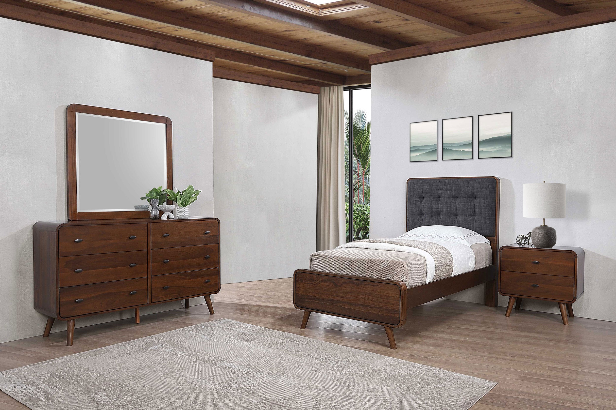 Robyn 4-piece Twin Bedroom Set Dark Walnut — view 1