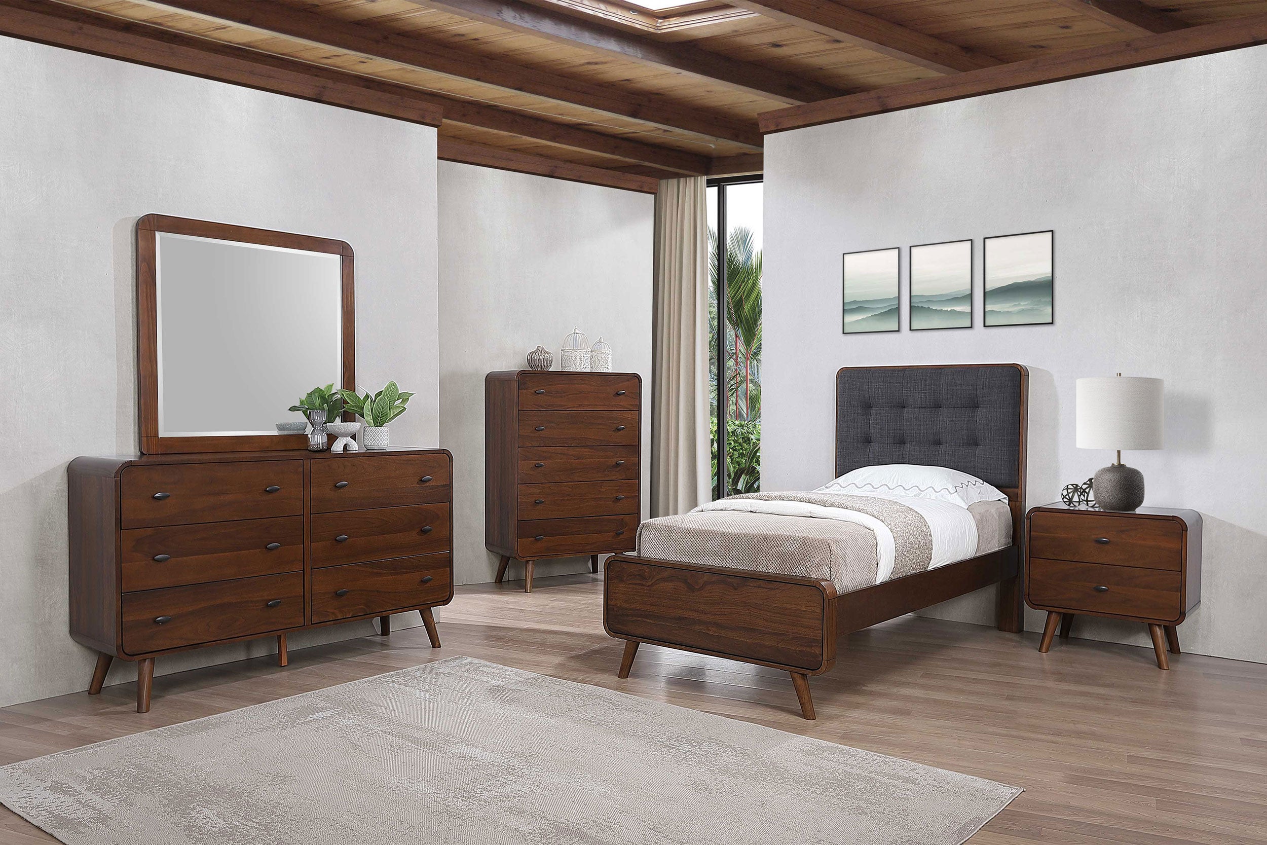 Robyn 5-piece Twin Bedroom Set Dark Walnut — view 1