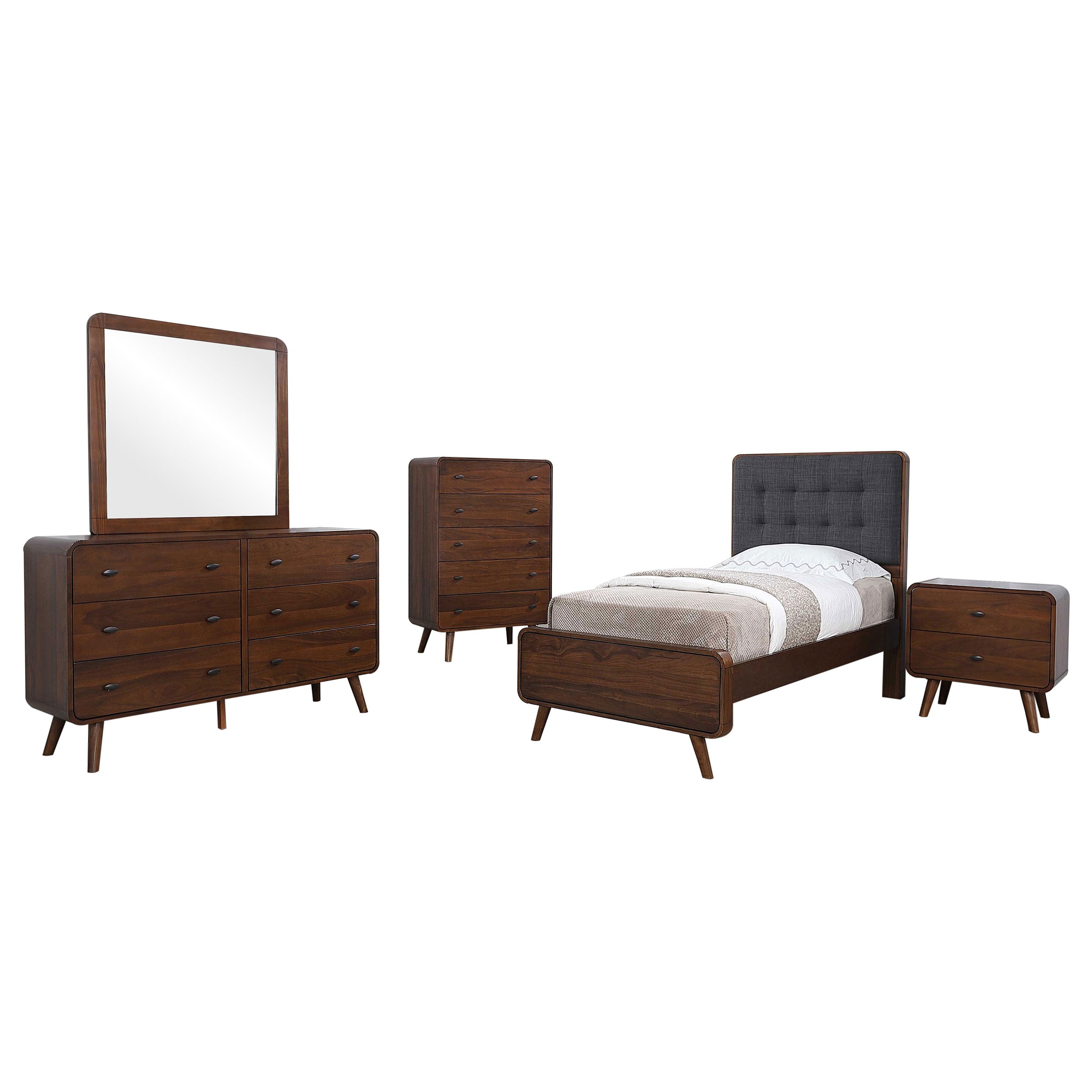 Robyn 5-piece Twin Bedroom Set Dark Walnut — view 2