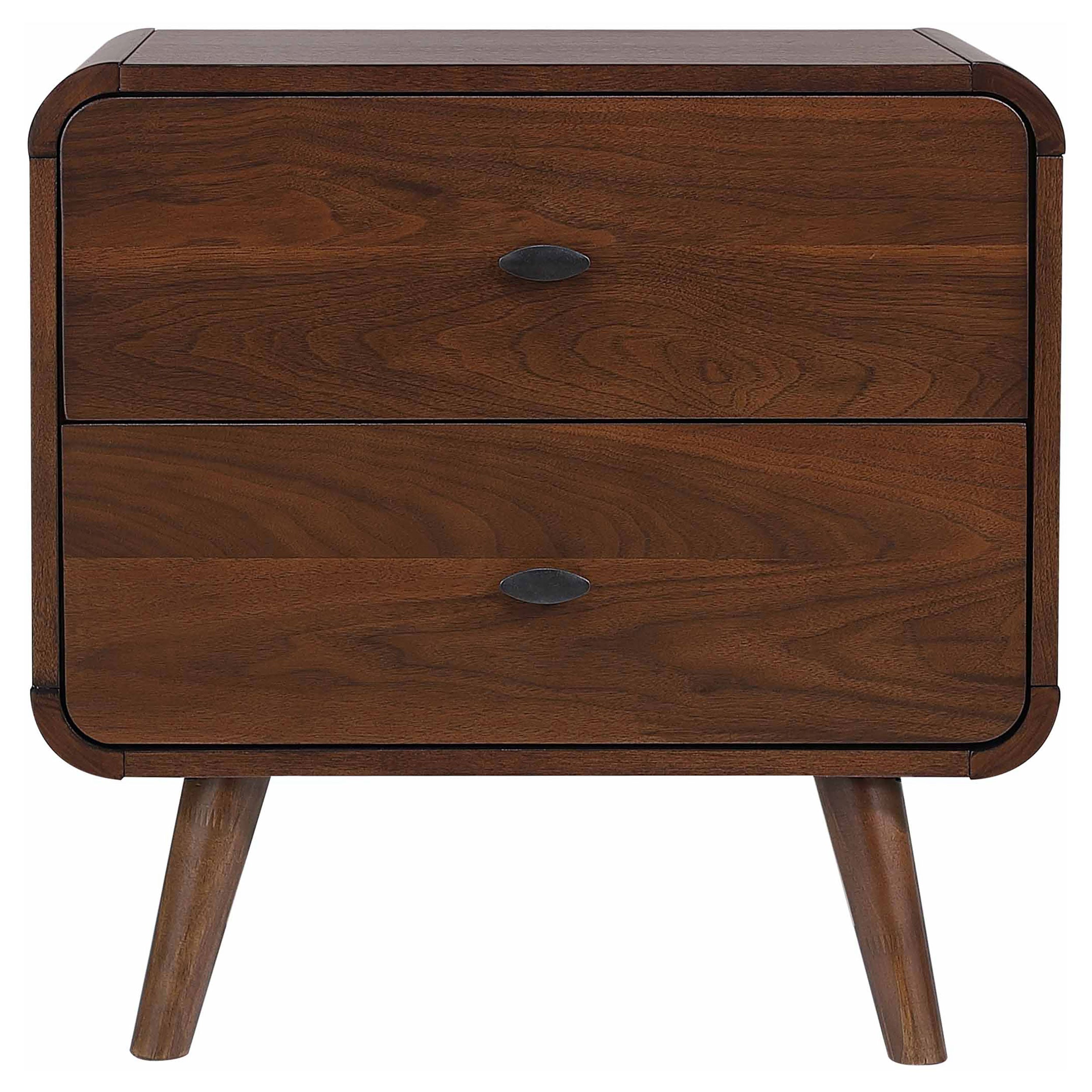 Robyn 2-drawer Nightstand Bedside Table Dark Walnut — view 3