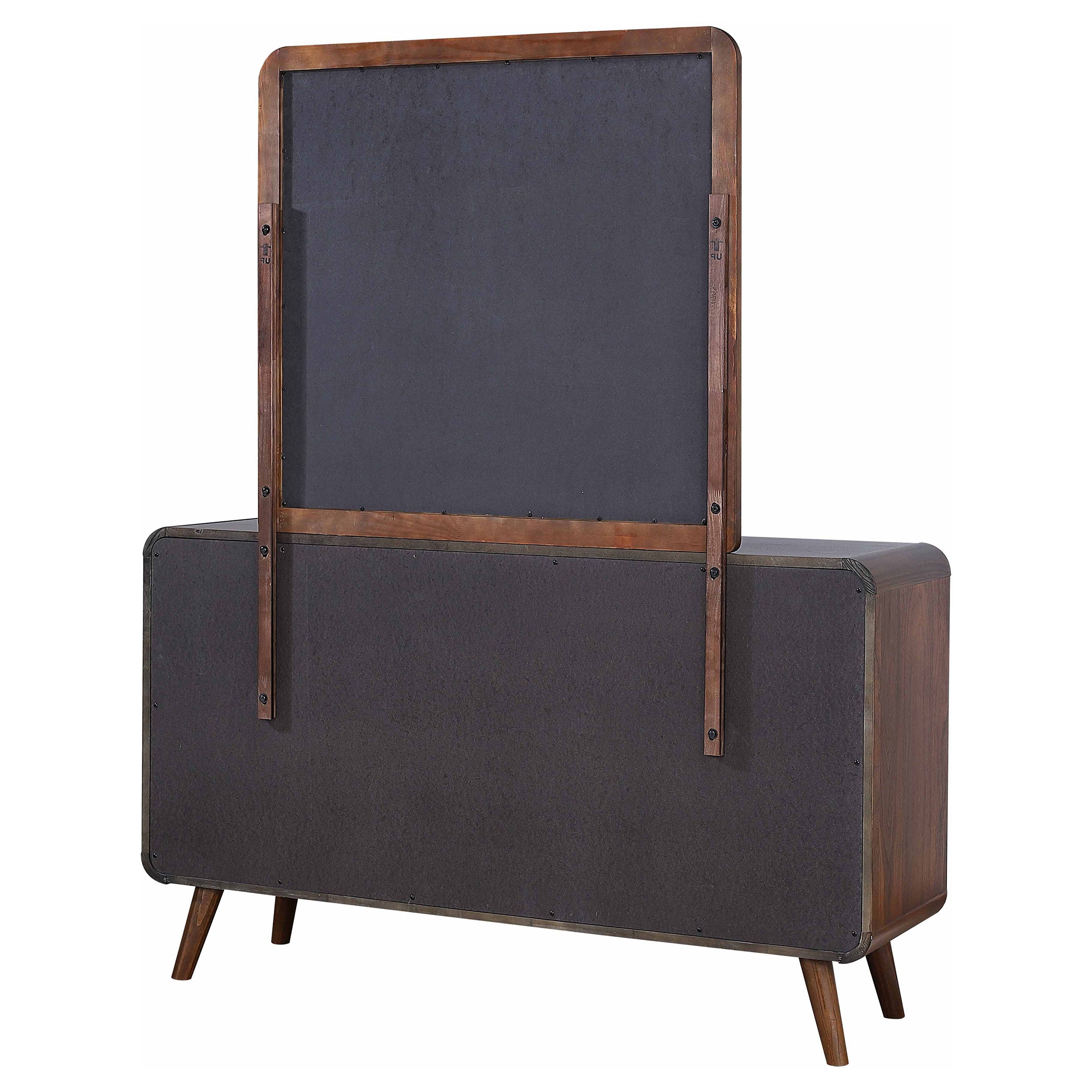 Robyn 6-drawer Dresser with Mirror Dark Walnut — view 8