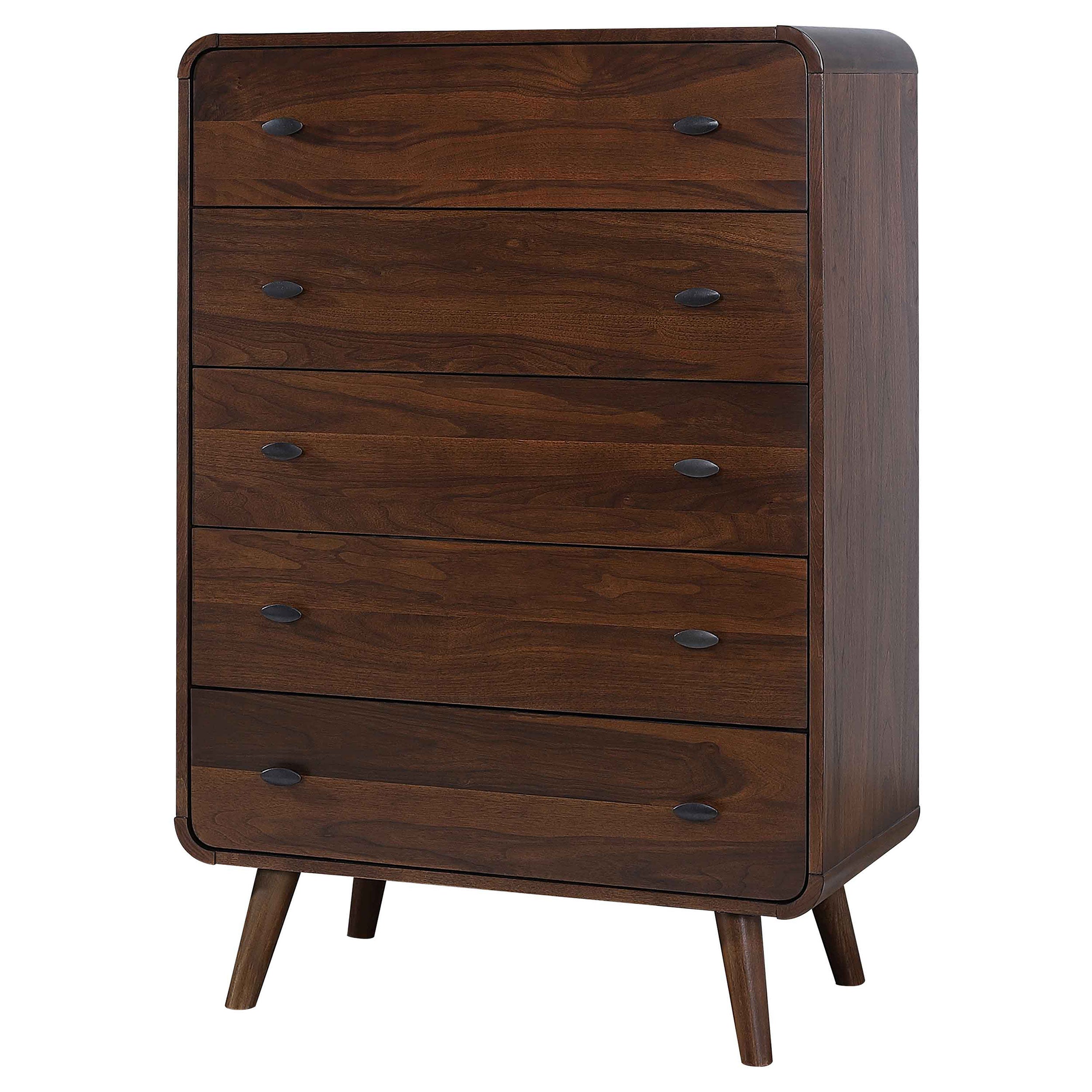 Robyn 5-drawer Bedroom Chest of Drawers Dark Walnut — view 4
