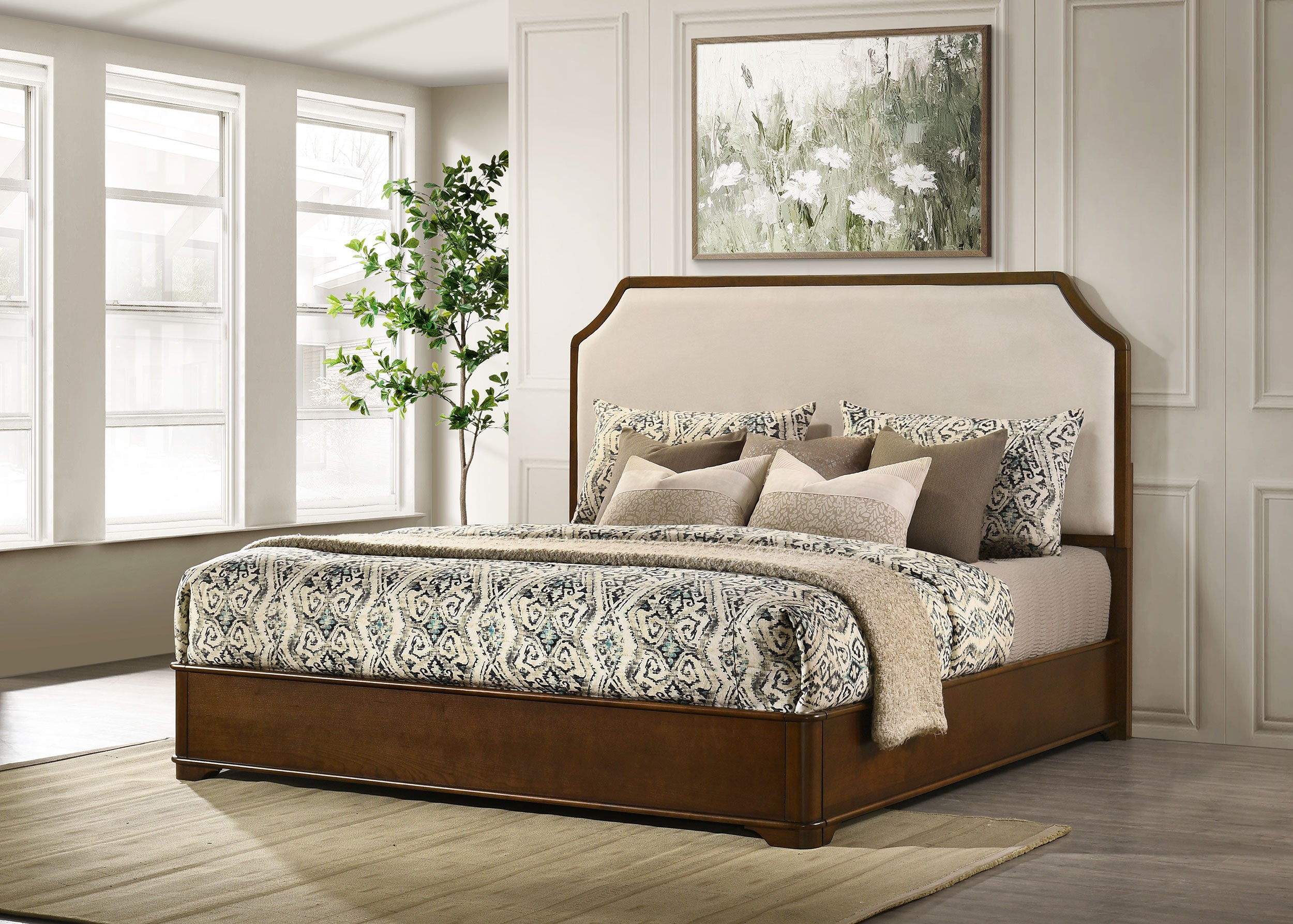 Garland 58-inch Eastern King Panel Bed Cream Brown Cherry — view 2