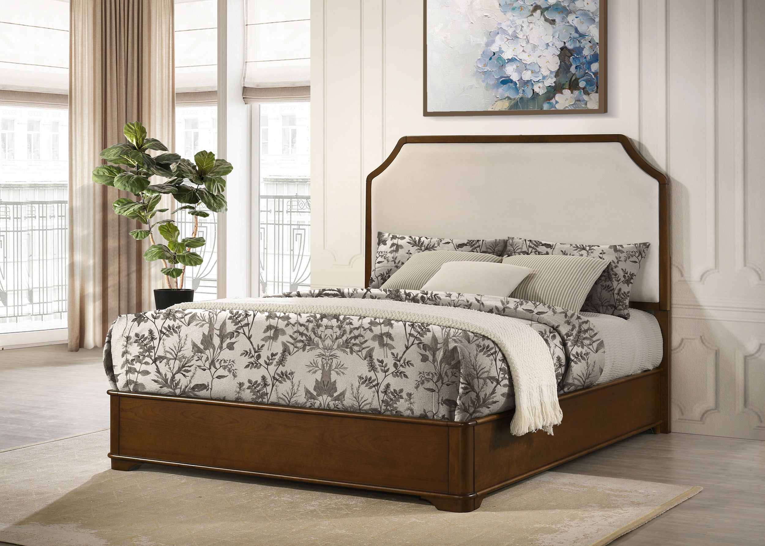 Garland 58-inch Queen Panel Bed Cream and Brown Cherry — view 2