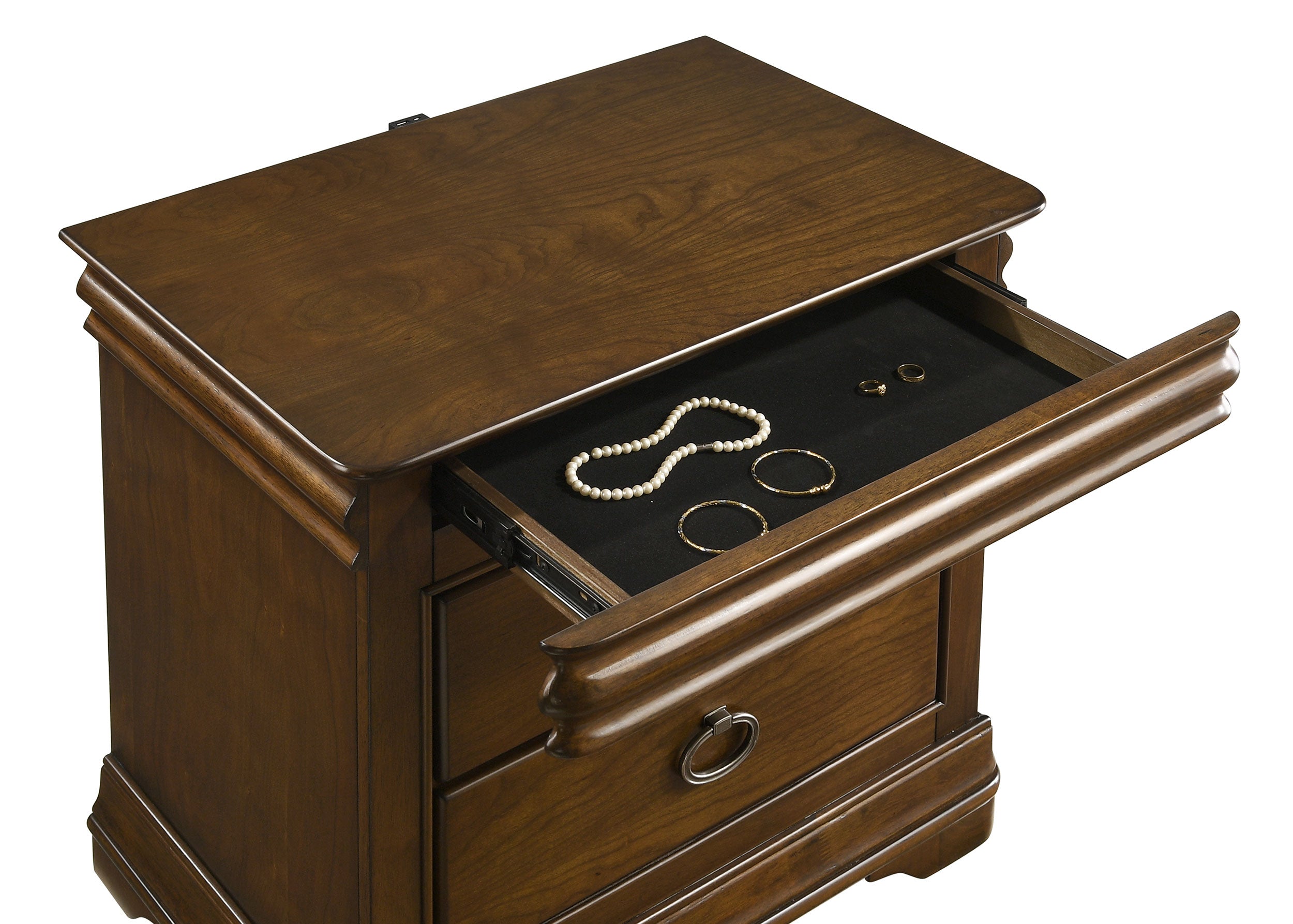 Garland 2-drawer Nightstand Bedside Table Brown Cherry — view 12