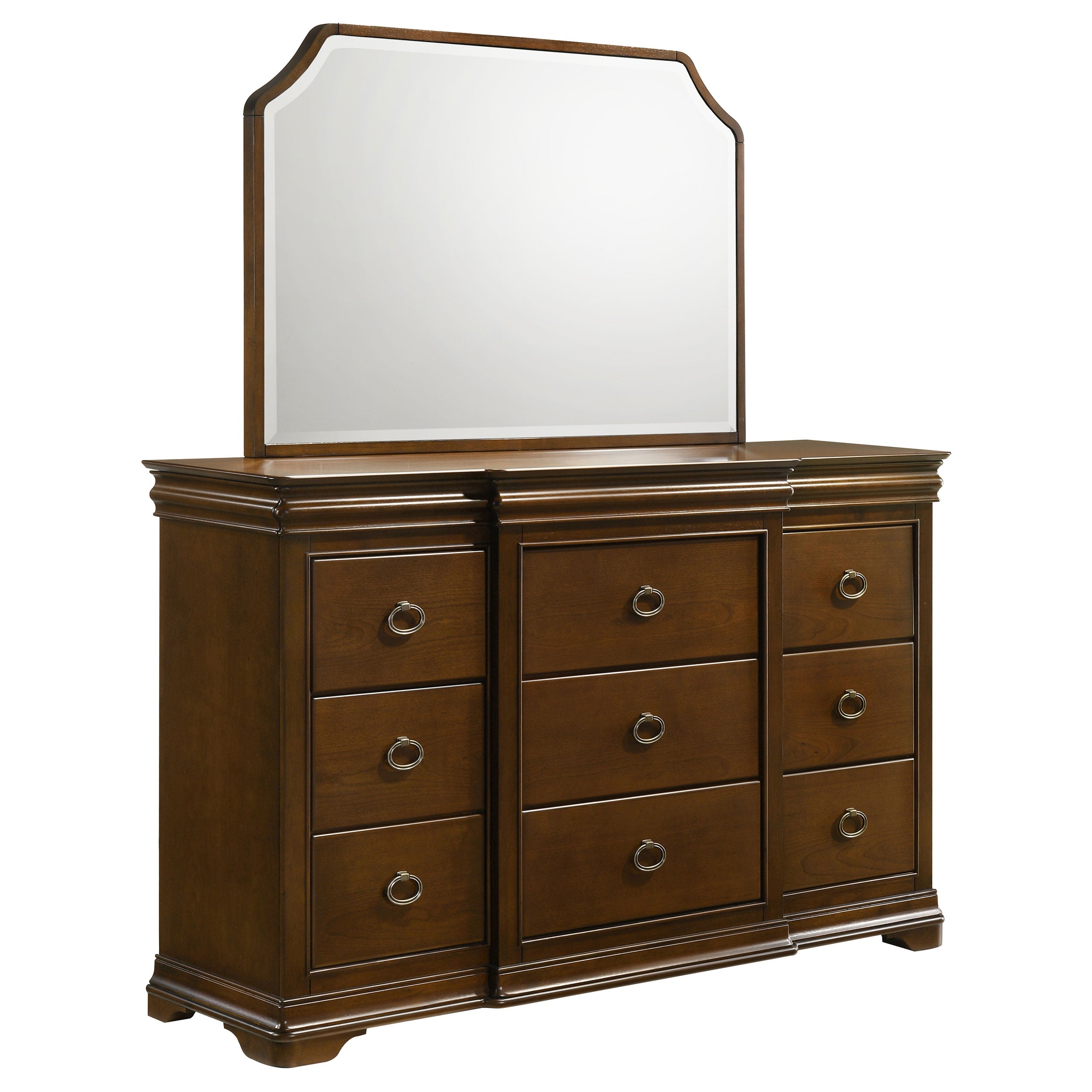Garland 9-drawer Bedroom Dresser with Mirror Brown Cherry — view 1