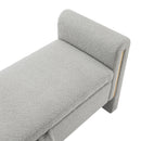 Modern Teddy Upholstered Large Bed End Bench With Arms And Storage