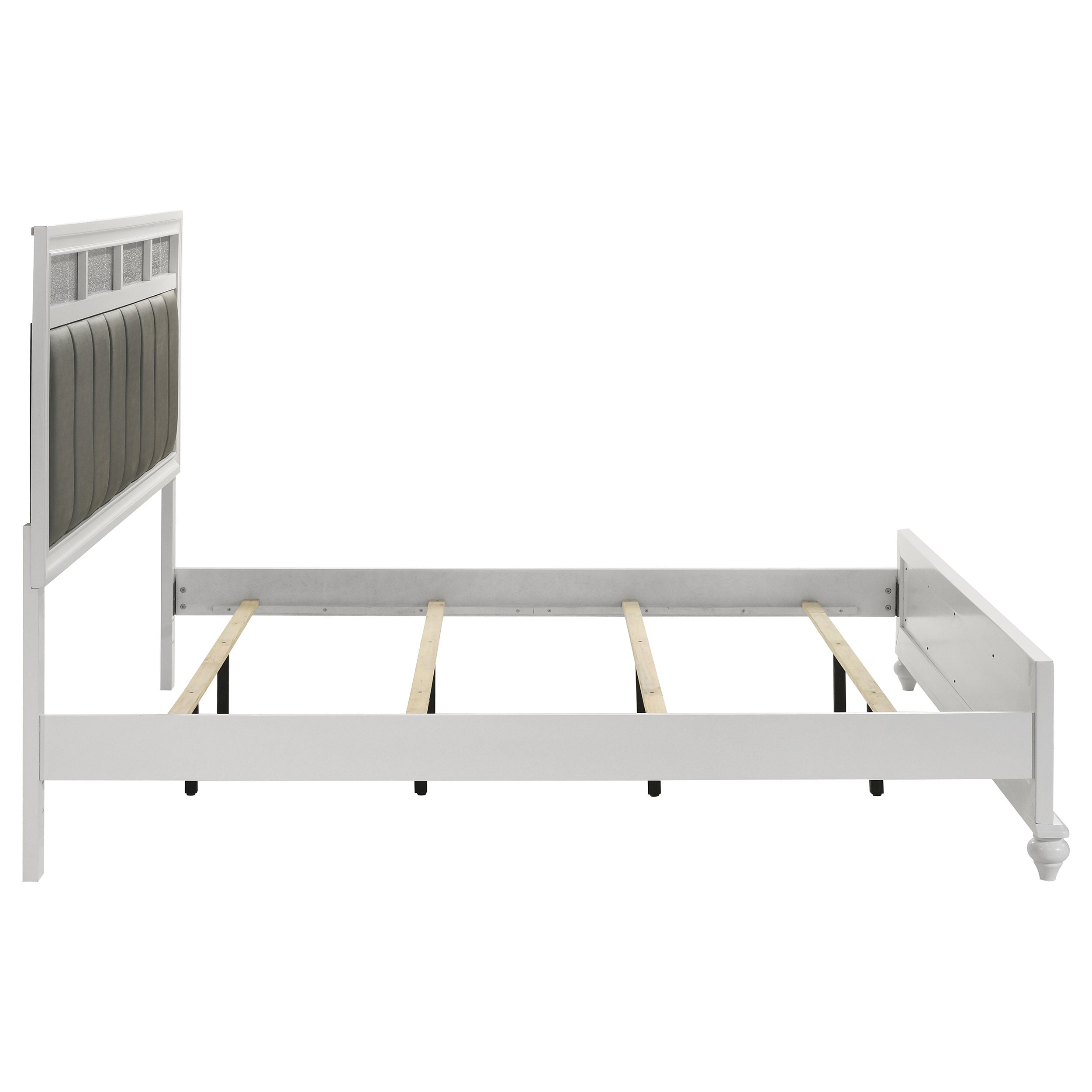 Barzini Wood Eastern King Panel Bed White — view 6
