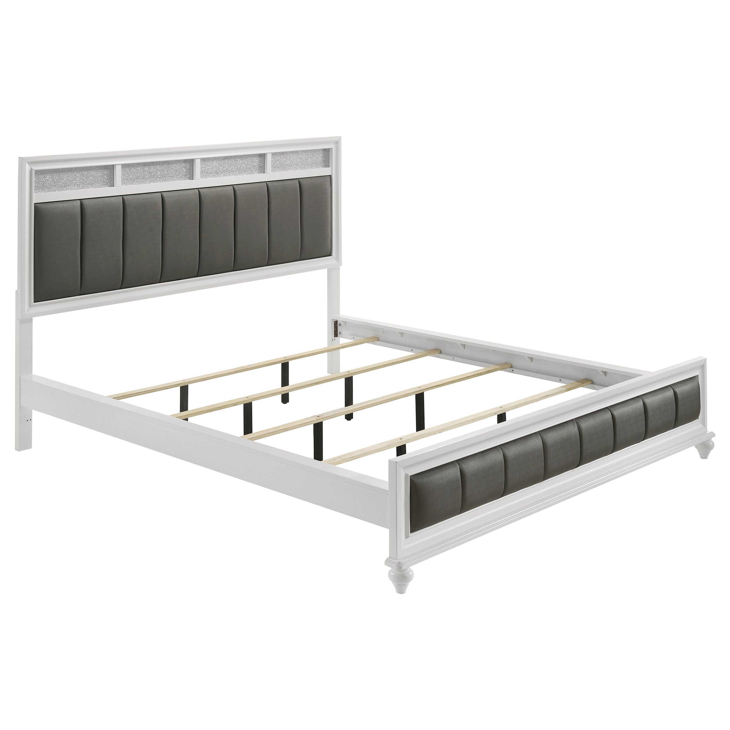 Barzini Wood California King Panel Bed White — view 1