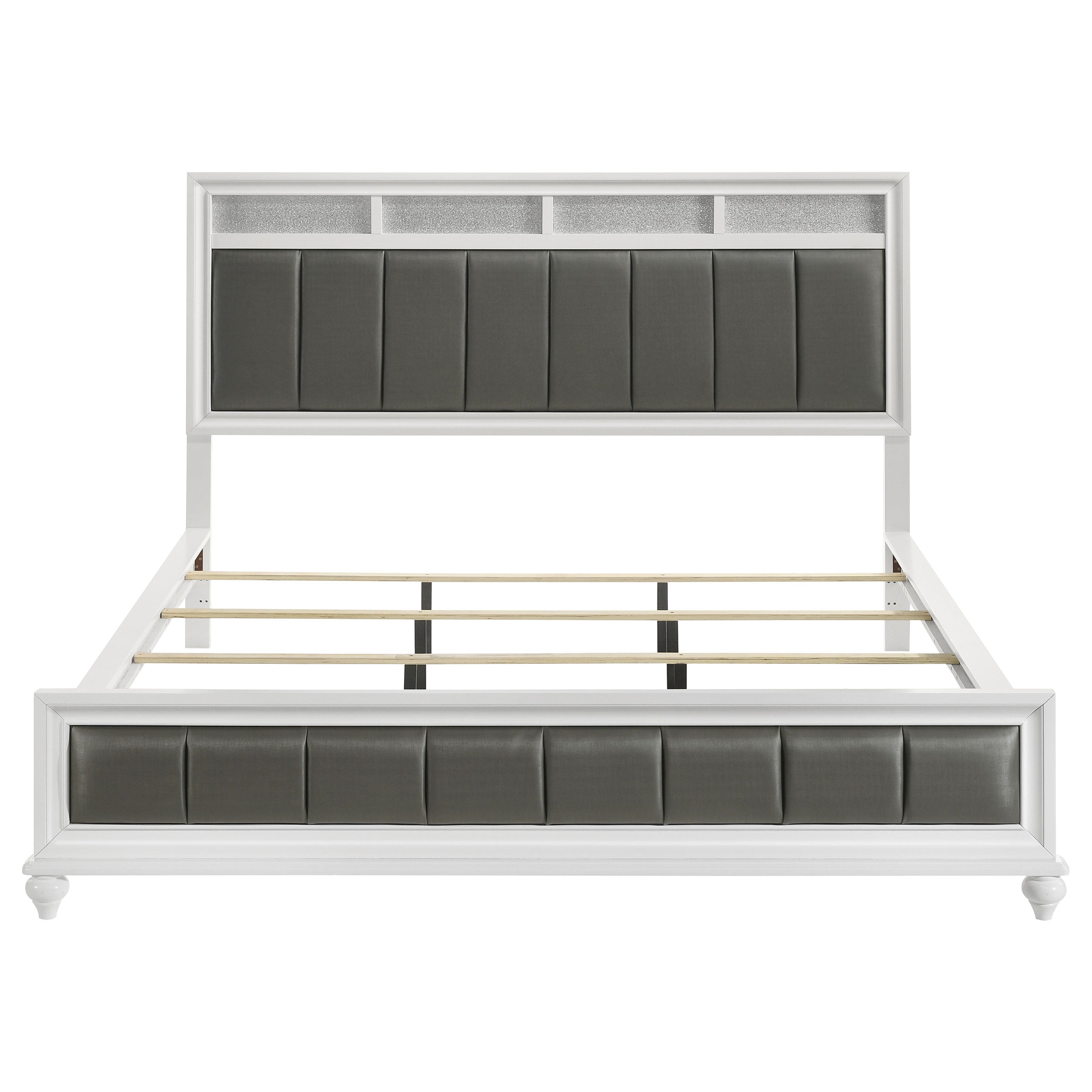 Barzini Wood California King Panel Bed White — view 4
