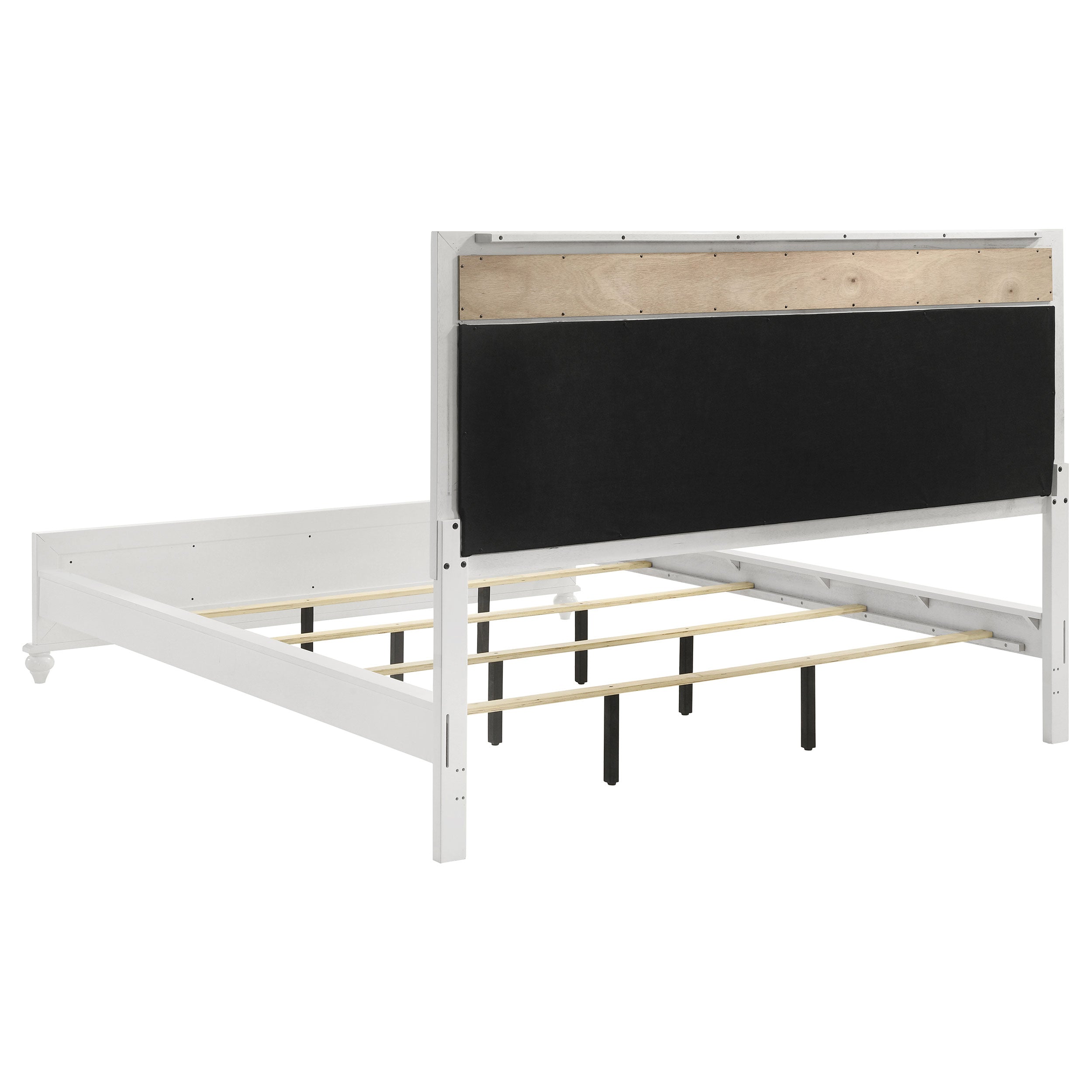 Barzini Wood California King Panel Bed White — view 5