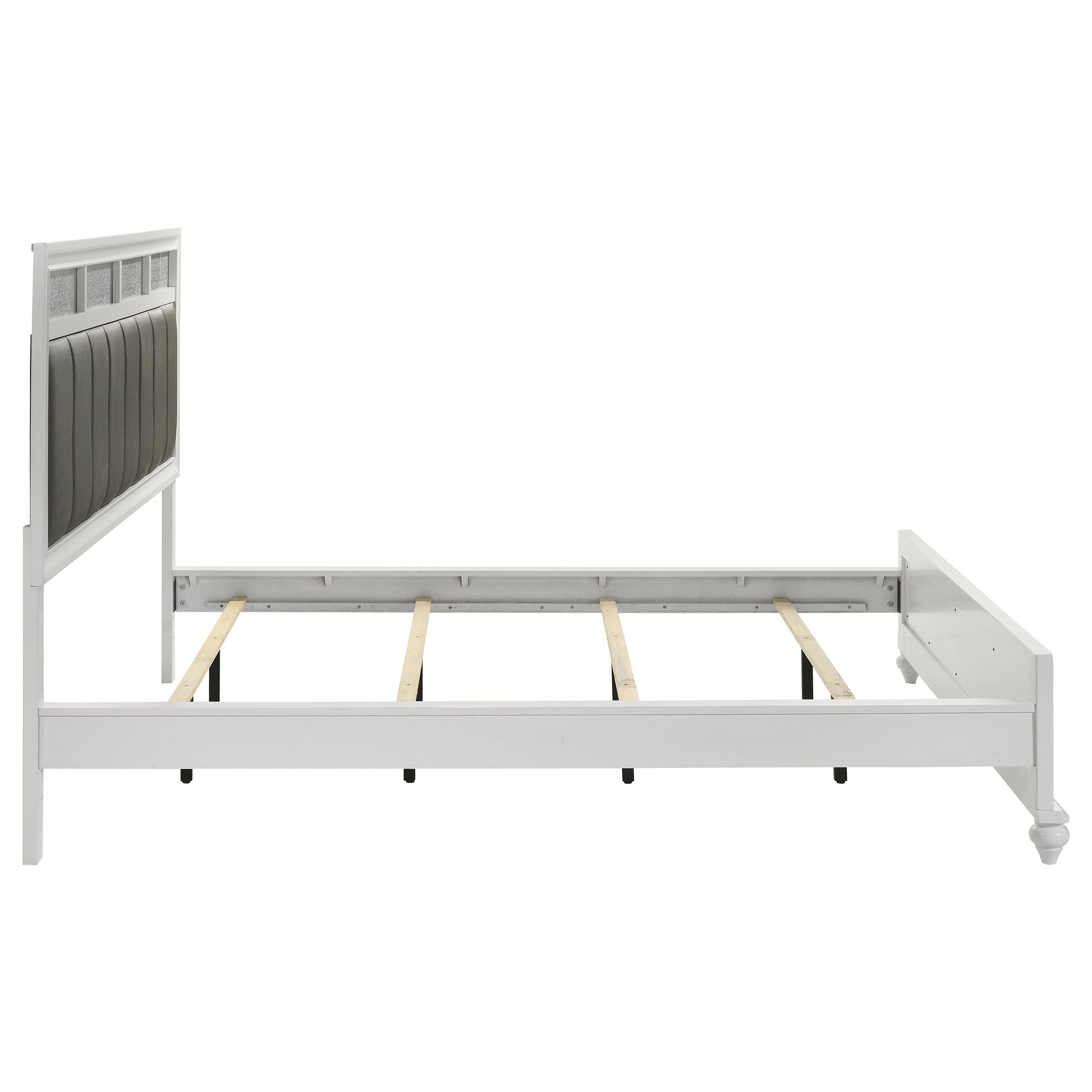 Barzini Wood California King Panel Bed White — view 6