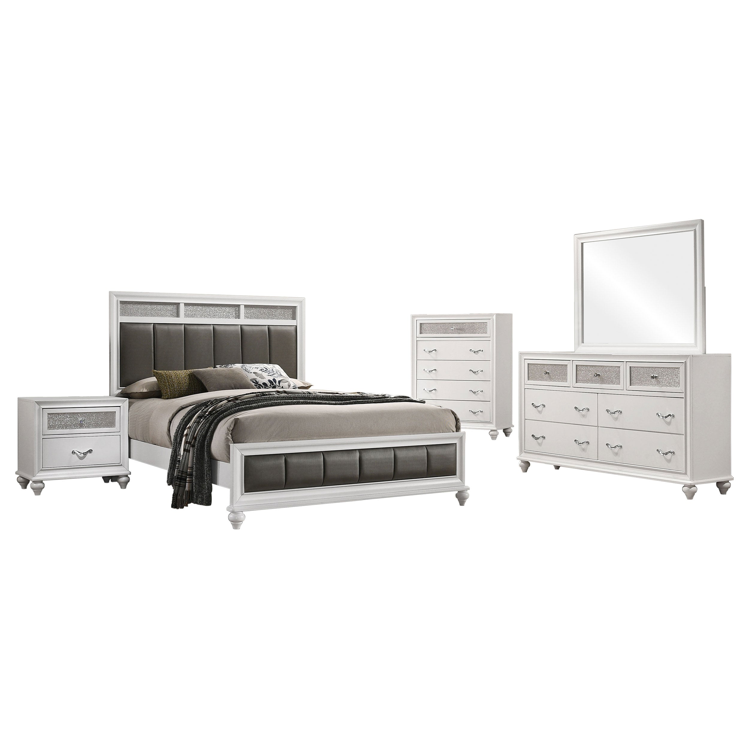 Barzini 5-piece Queen Bedroom Set White — view 2
