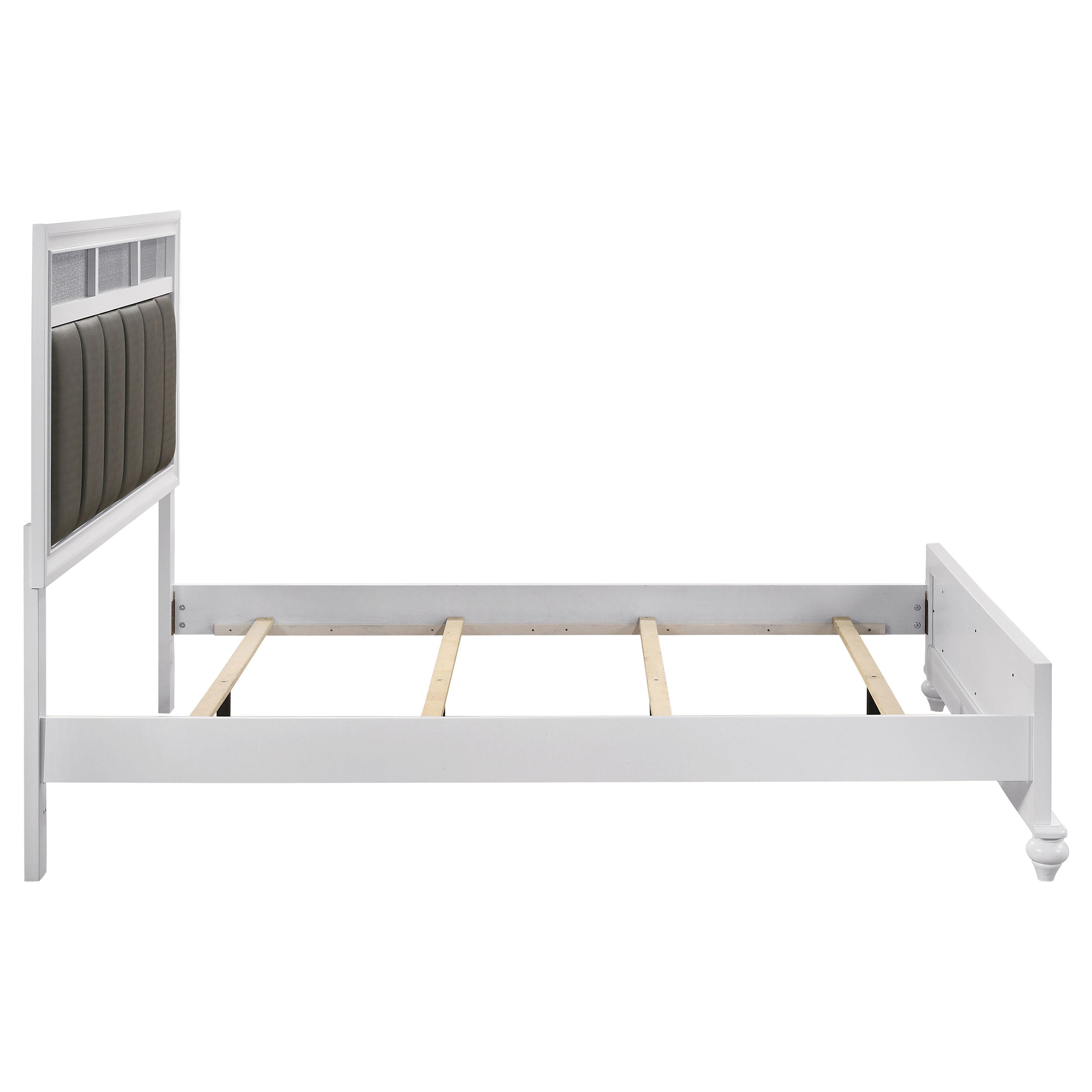 Barzini Wood Queen Panel Bed White — view 6
