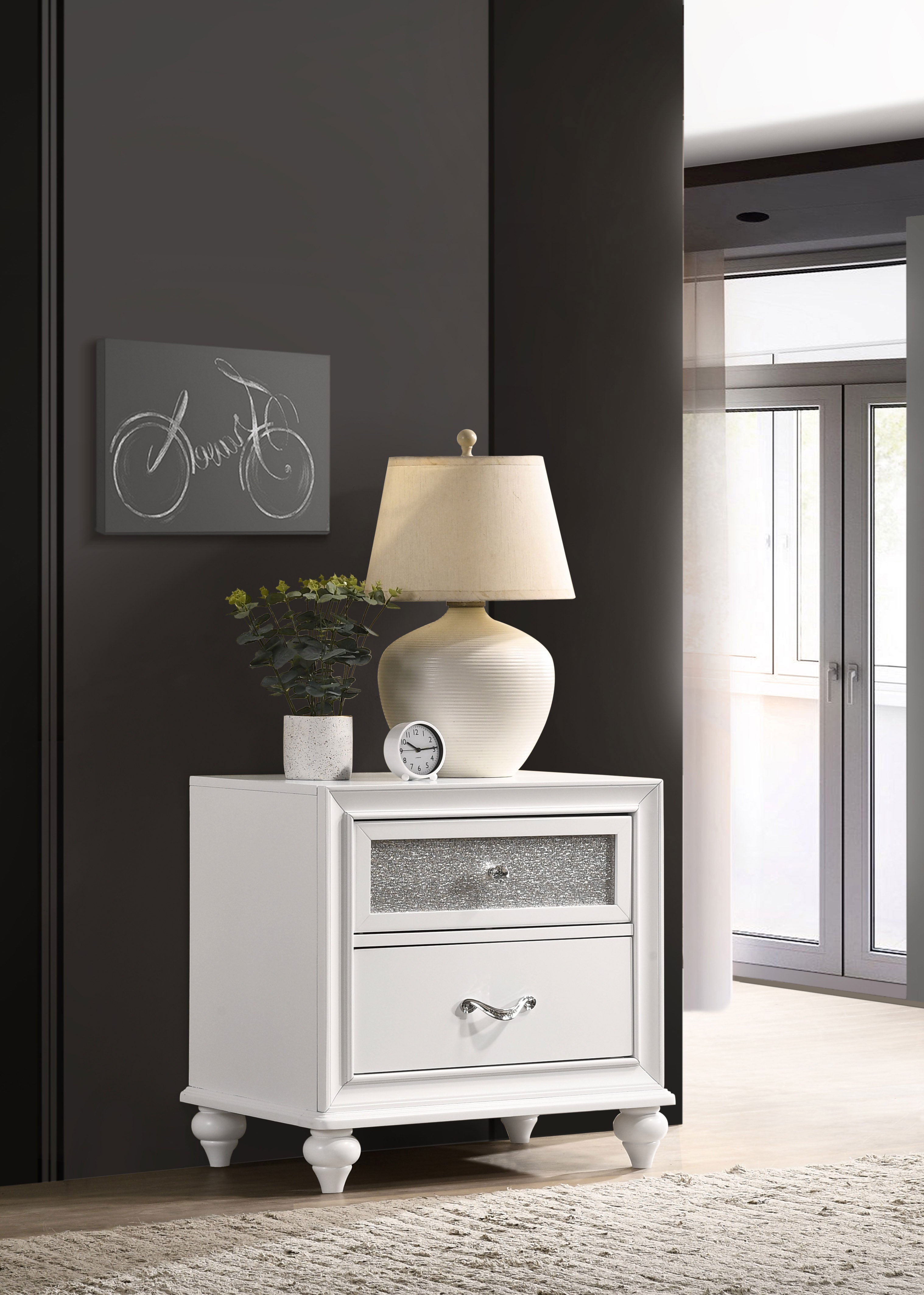 Barzini 2-drawer Nightstand White — view 2