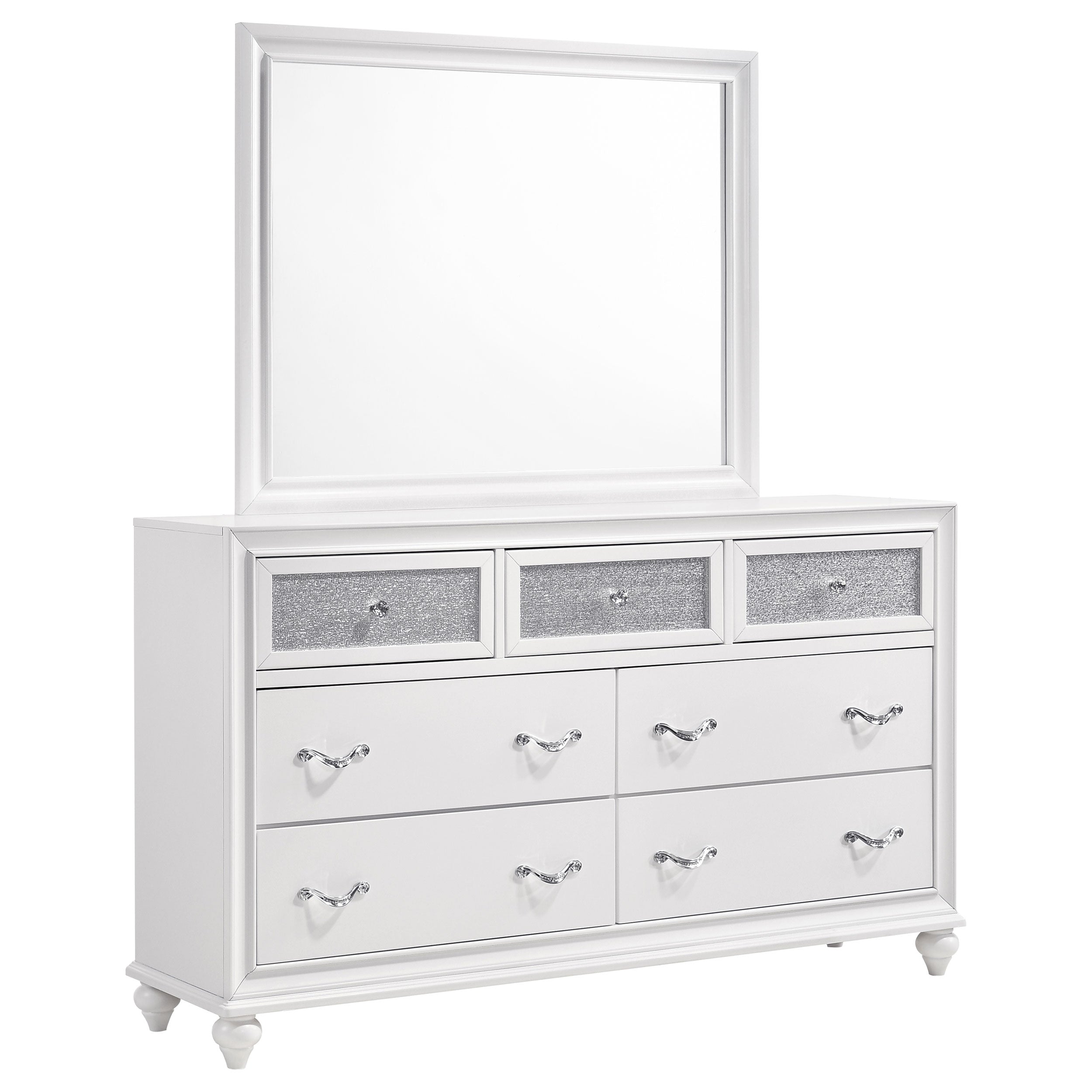 Barzini 7-drawer Dresser with Mirror White — view 1