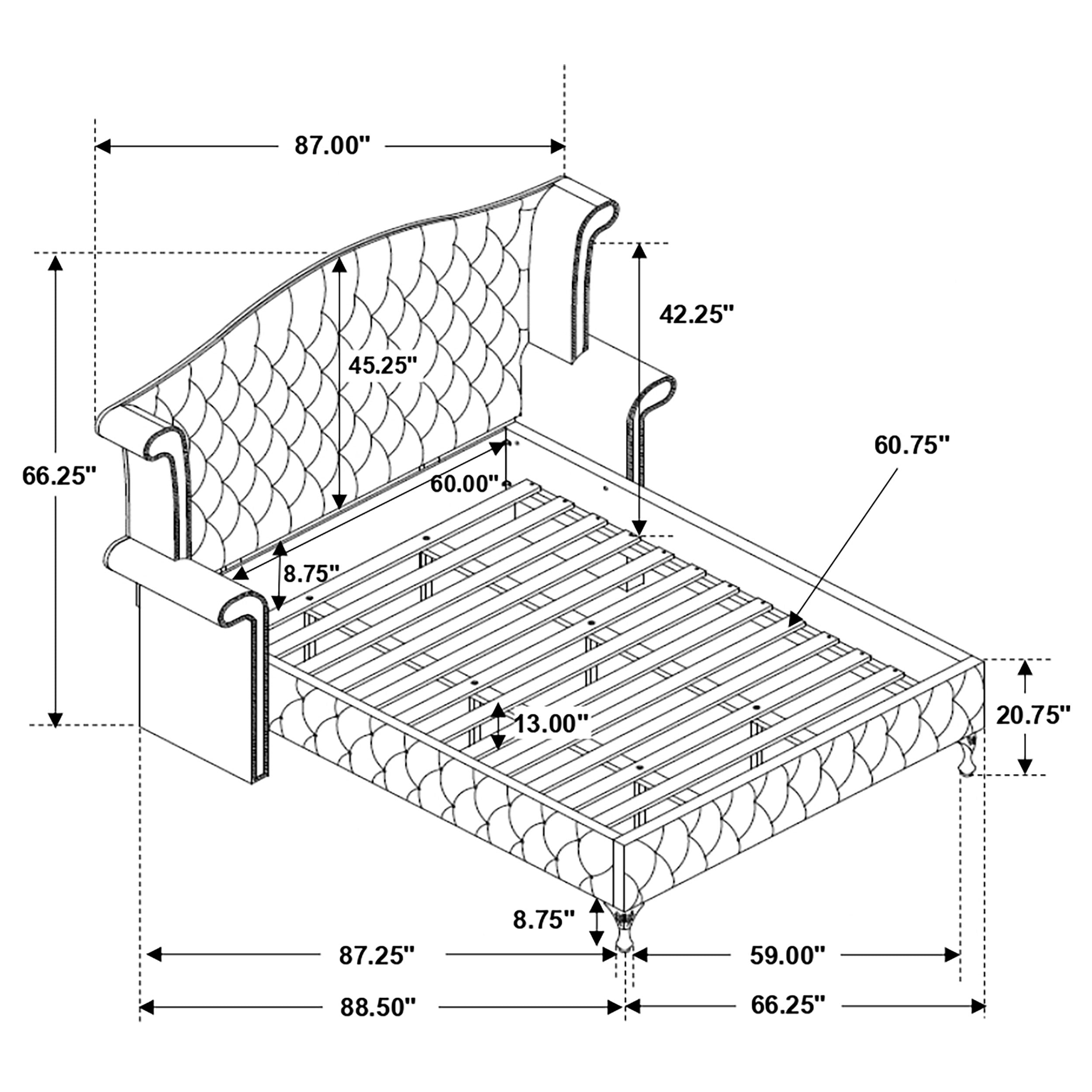 Deanna Upholstered Queen Wingback Bed Black — view 5