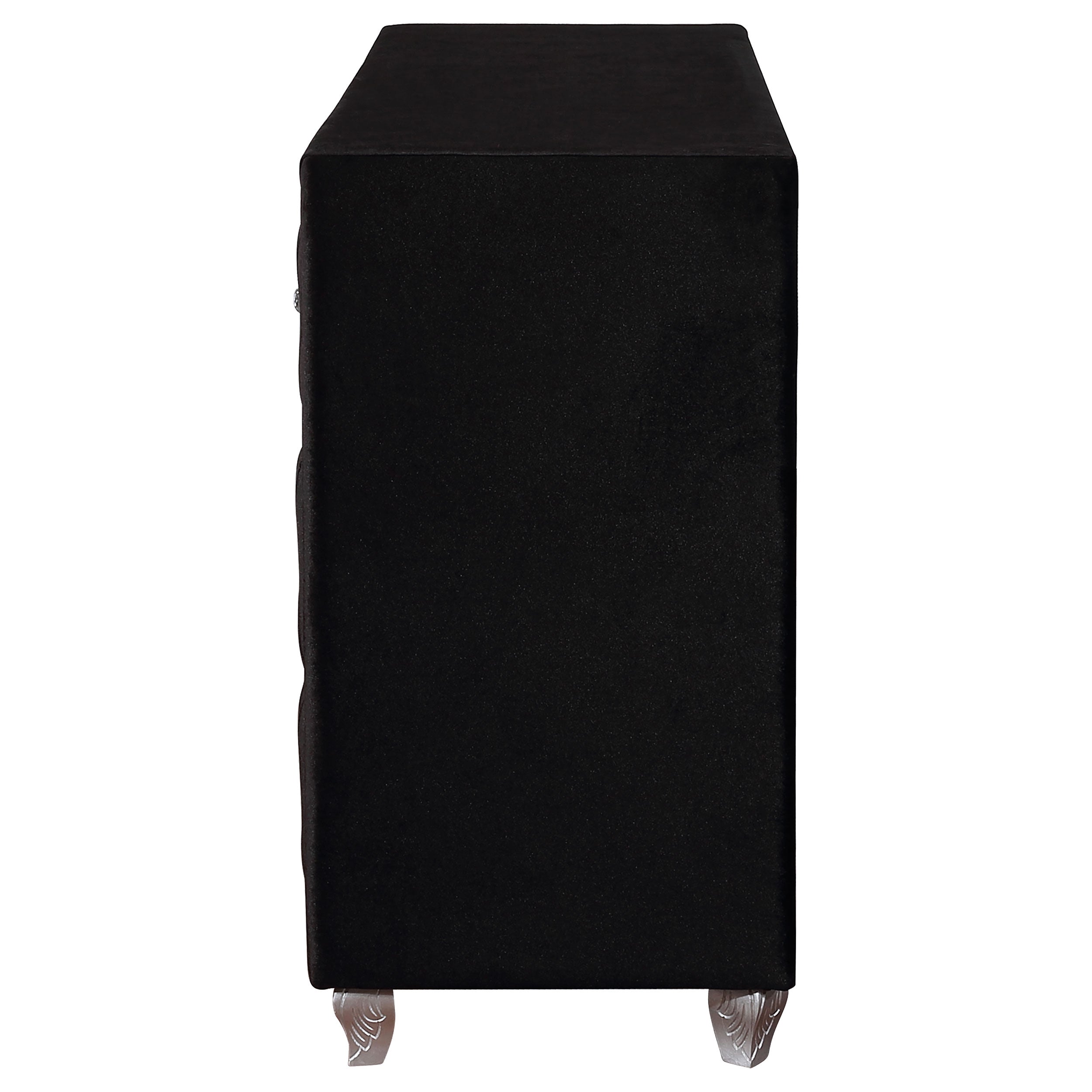 Deanna 7-drawer Upholstered Dresser Black — view 5