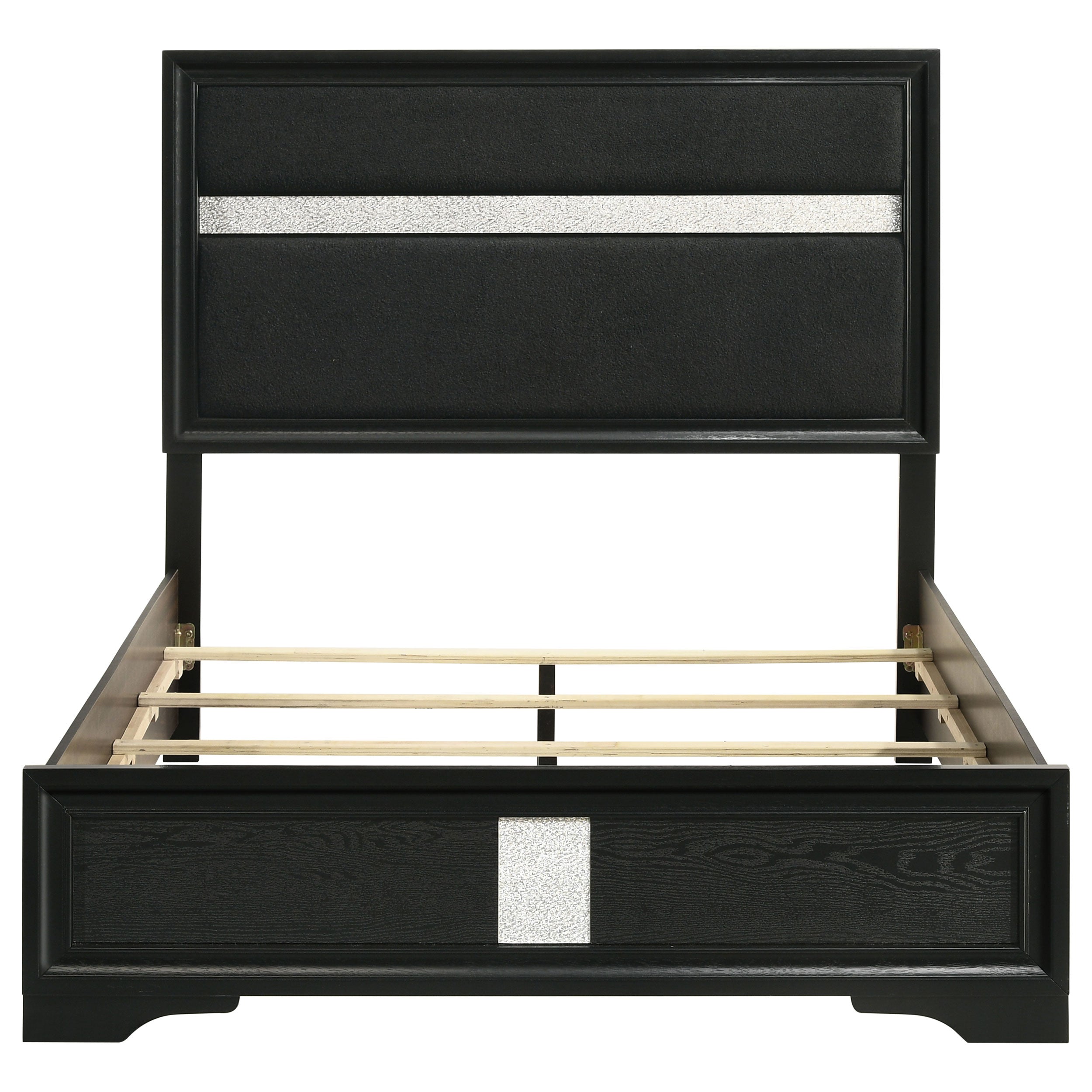 Miranda 54-inch Upholstered Full Panel Bed Black — view 4