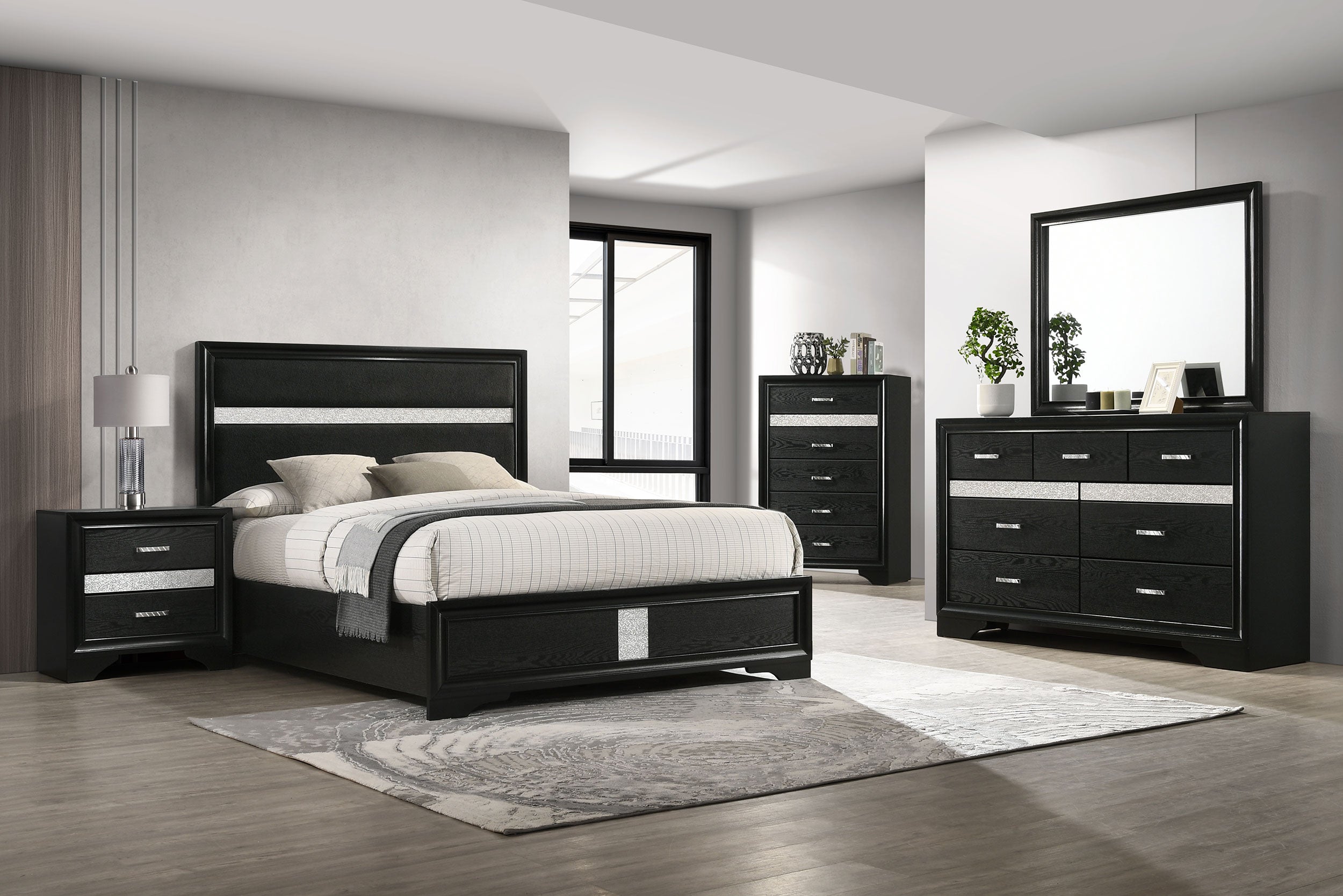 Miranda 5-piece Eastern King Bedroom Set Black — view 1