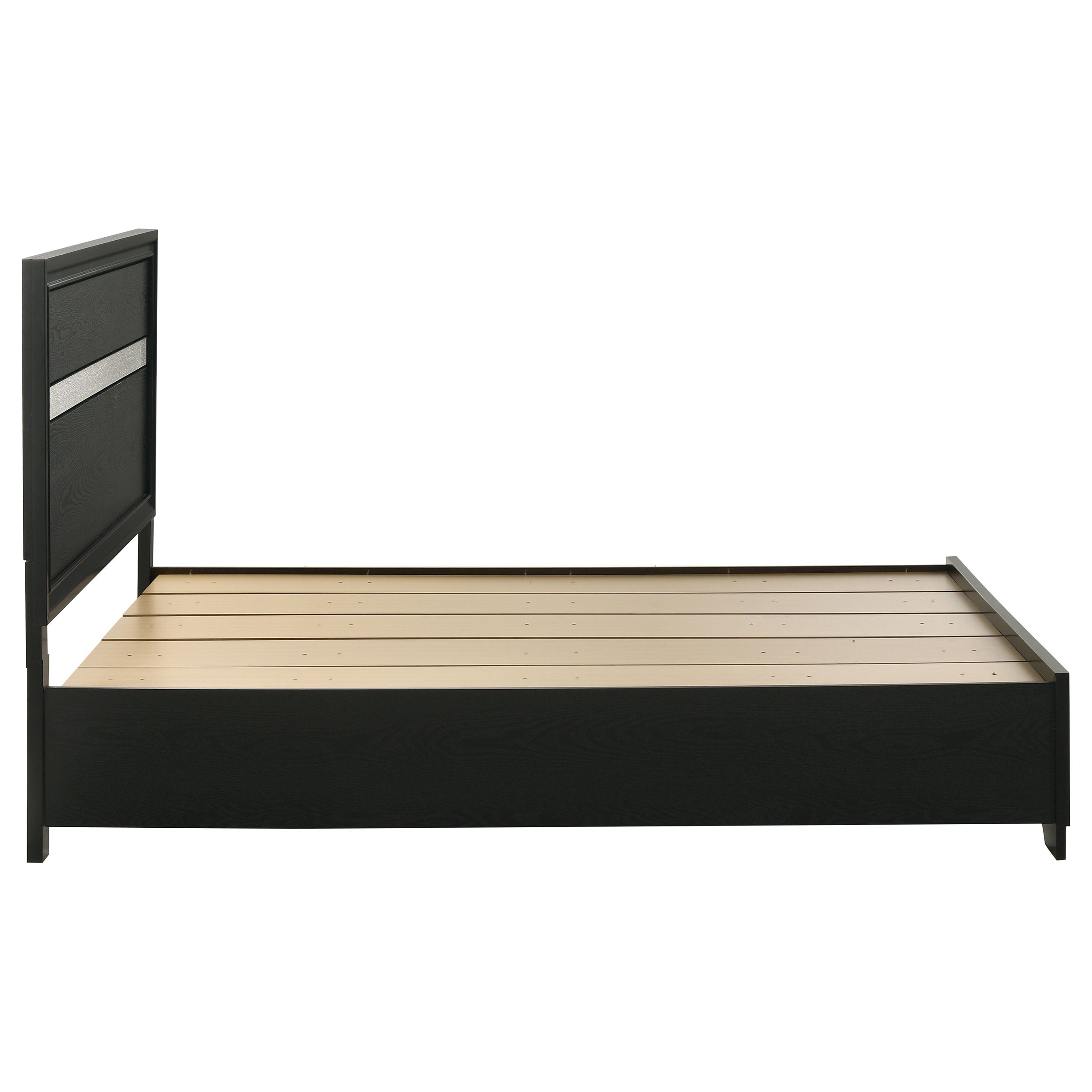 Miranda 51-inch Wood Queen Storage Panel Bed Black — view 6