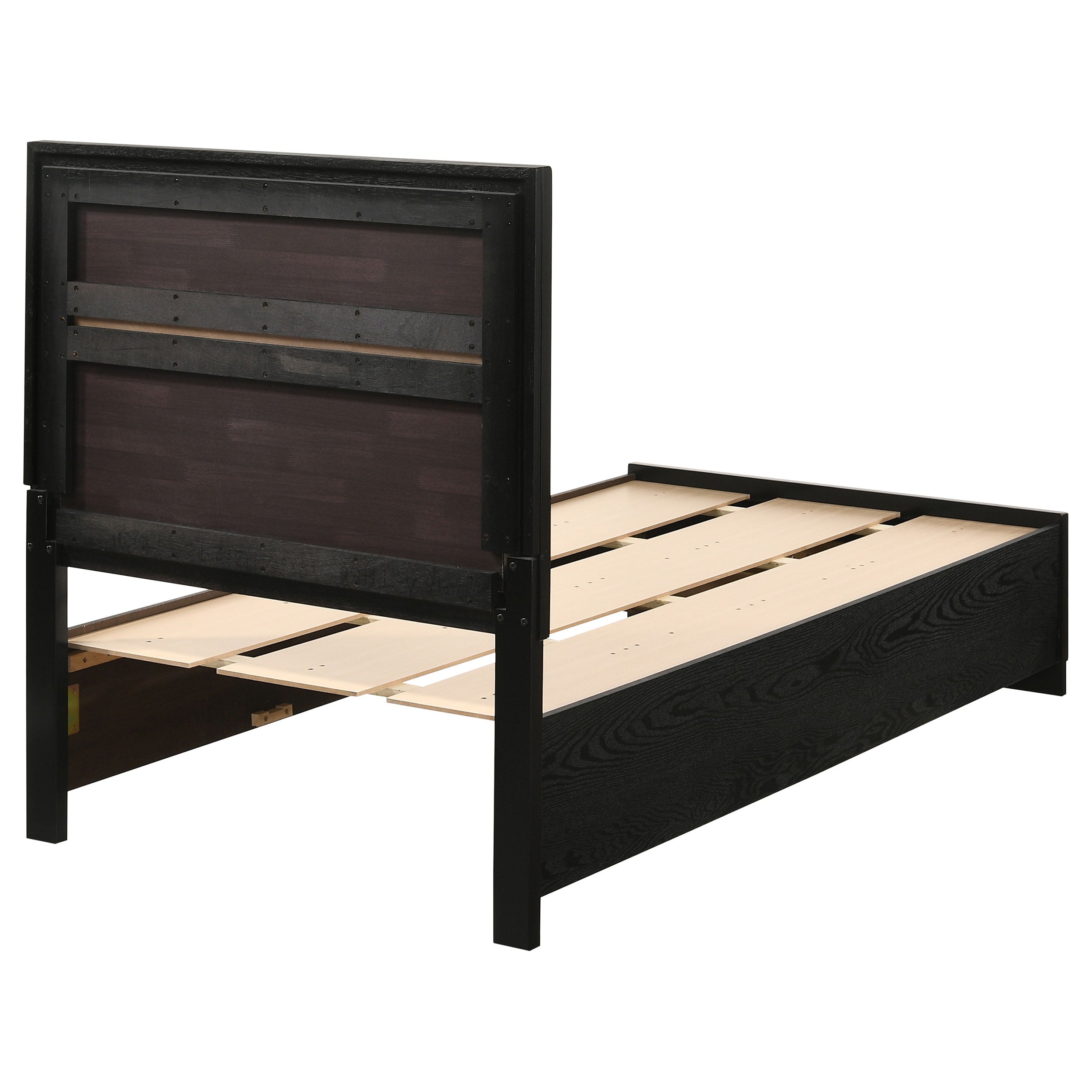 Miranda 51-inch Wood Twin Storage Panel Bed Black — view 9