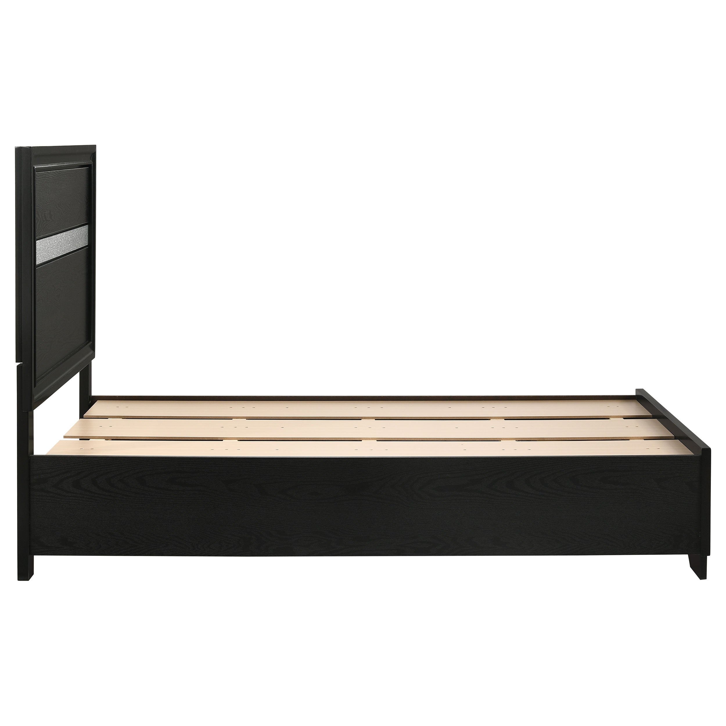 Miranda 51-inch Wood Twin Storage Panel Bed Black — view 10