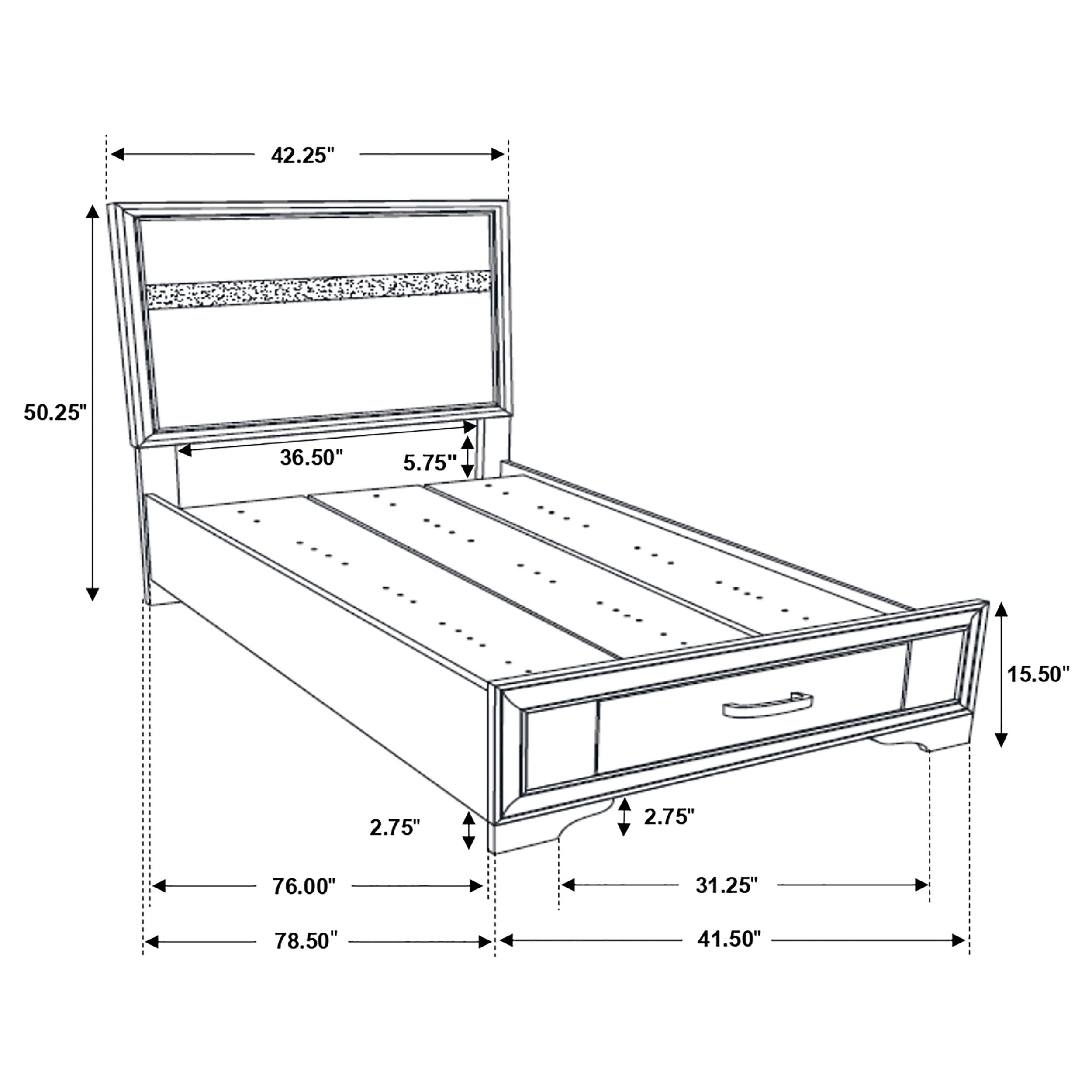 Miranda 51-inch Wood Twin Storage Panel Bed Black — view 13