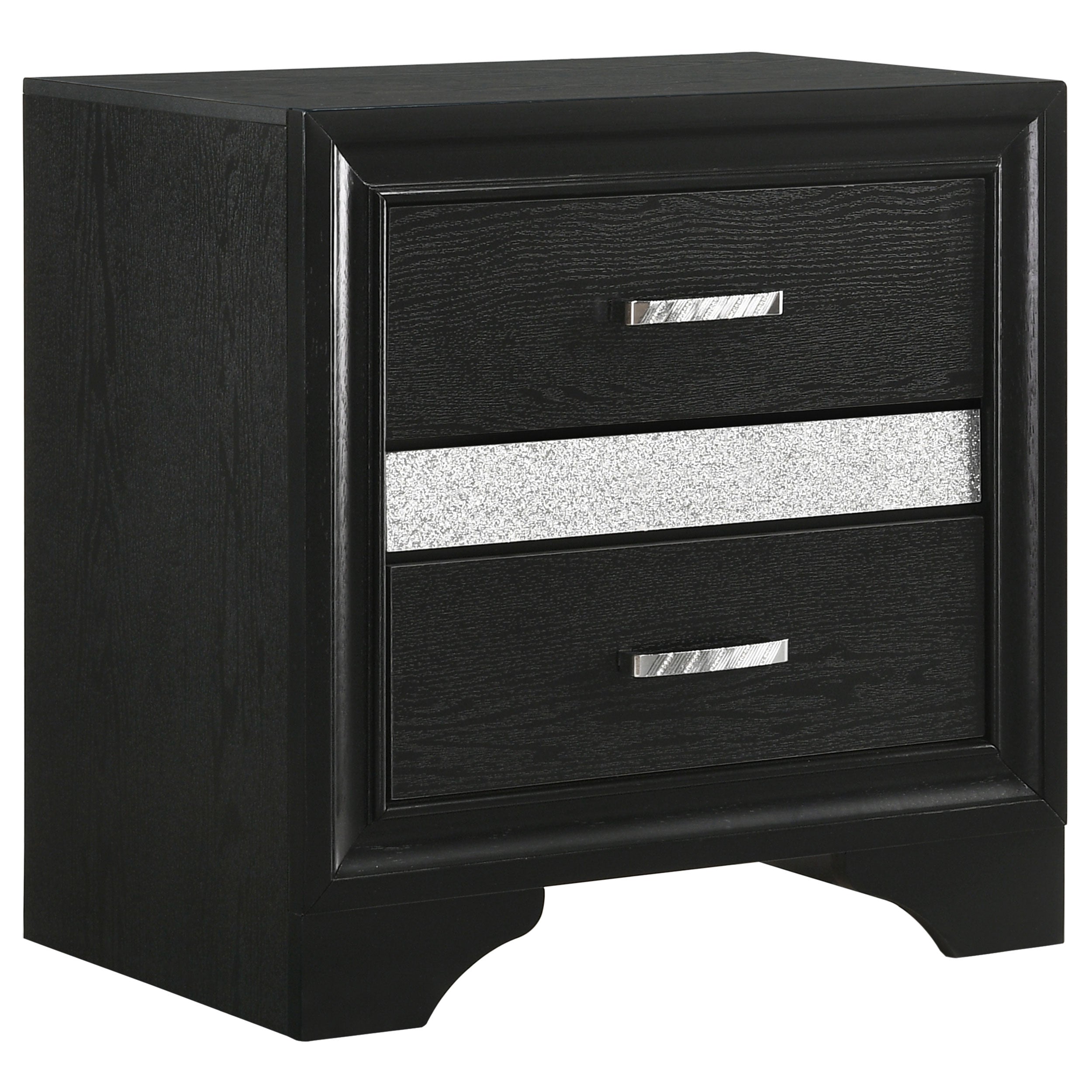 Miranda 3-drawer Nightstand Bedside Table Black — view 1