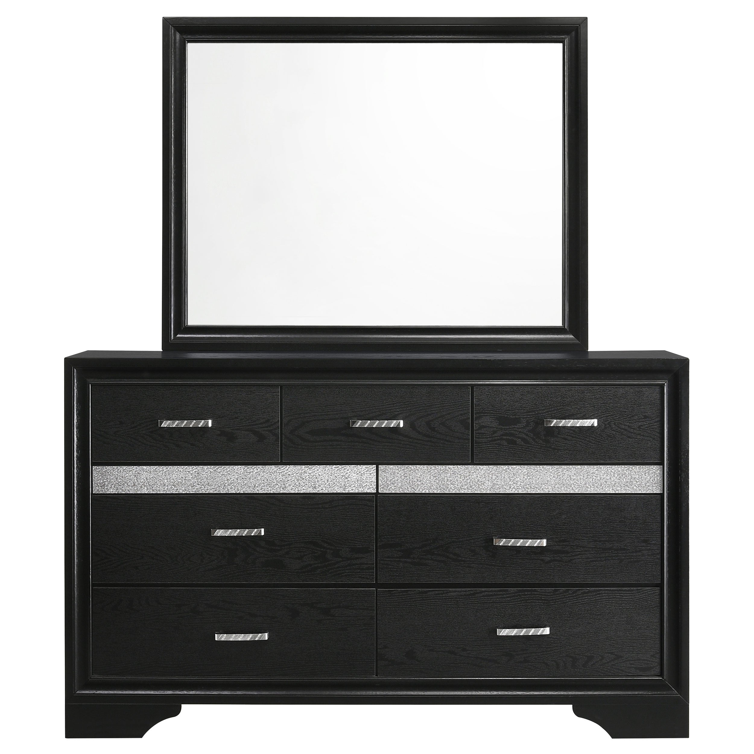 Miranda 7-drawer Dresser with Mirror Black — view 3