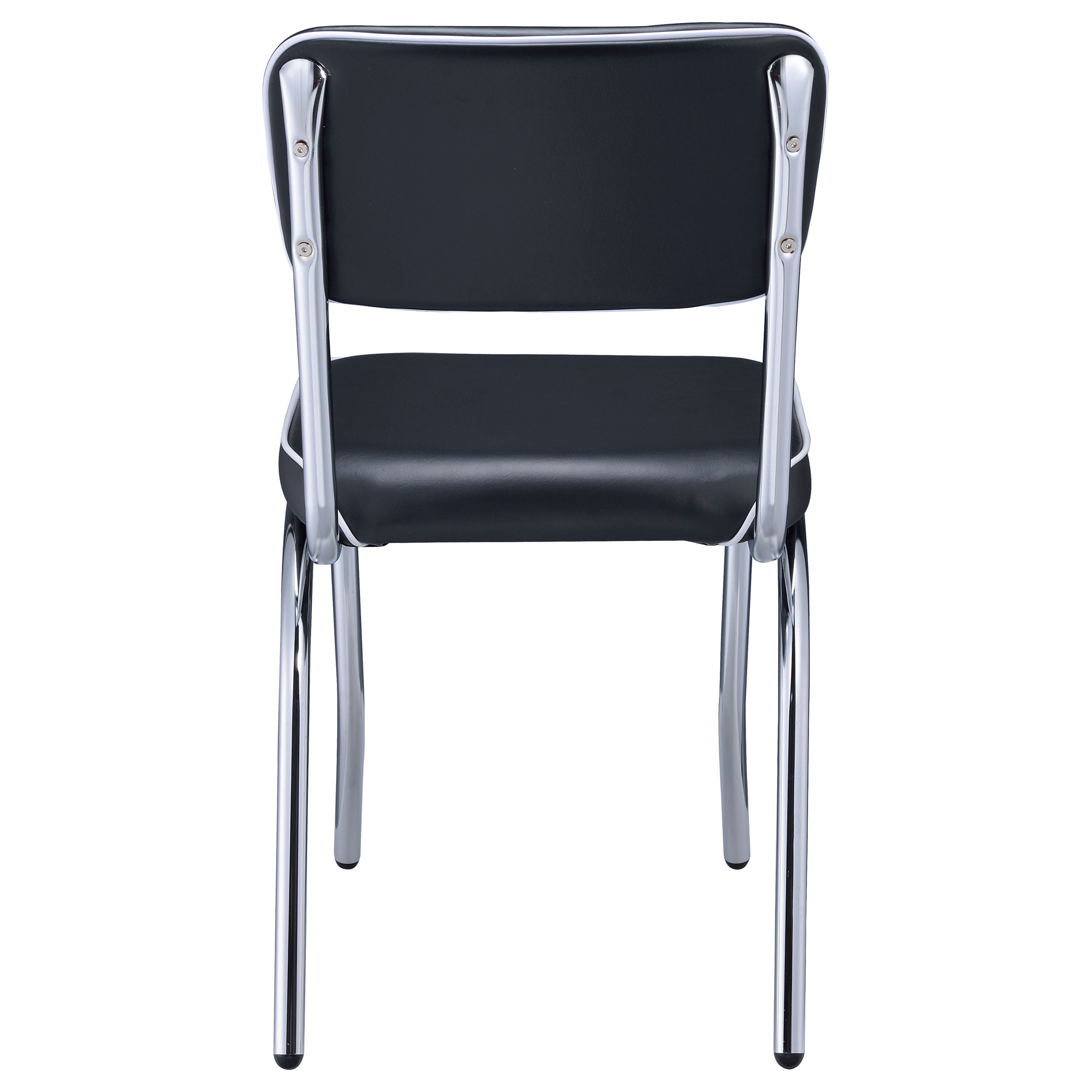 Retro Upholstered Dining Side Chair Black (Set of 2) — view 8
