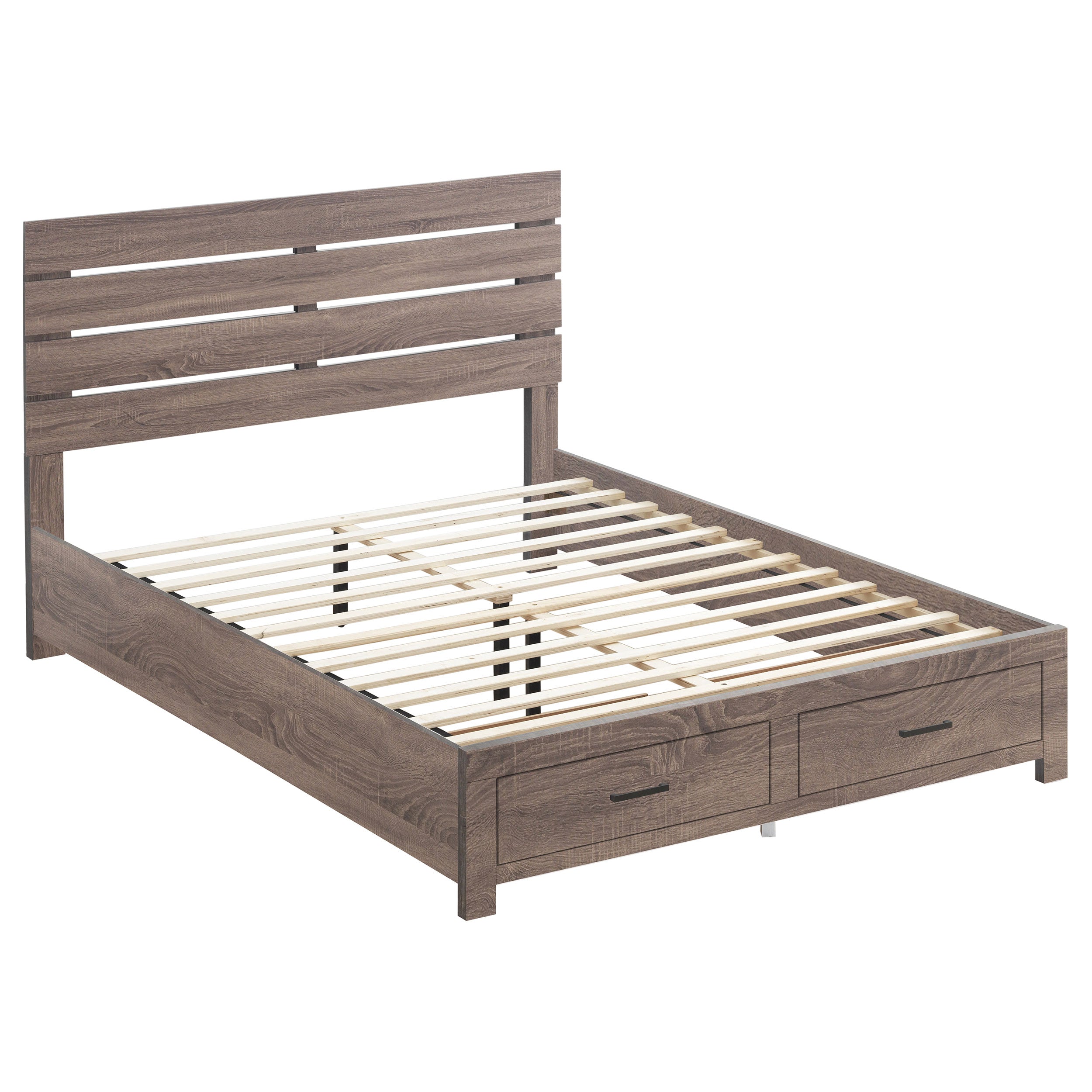 Brantford Wood Queen Storage Panel Bed Barrel Oak — view 1