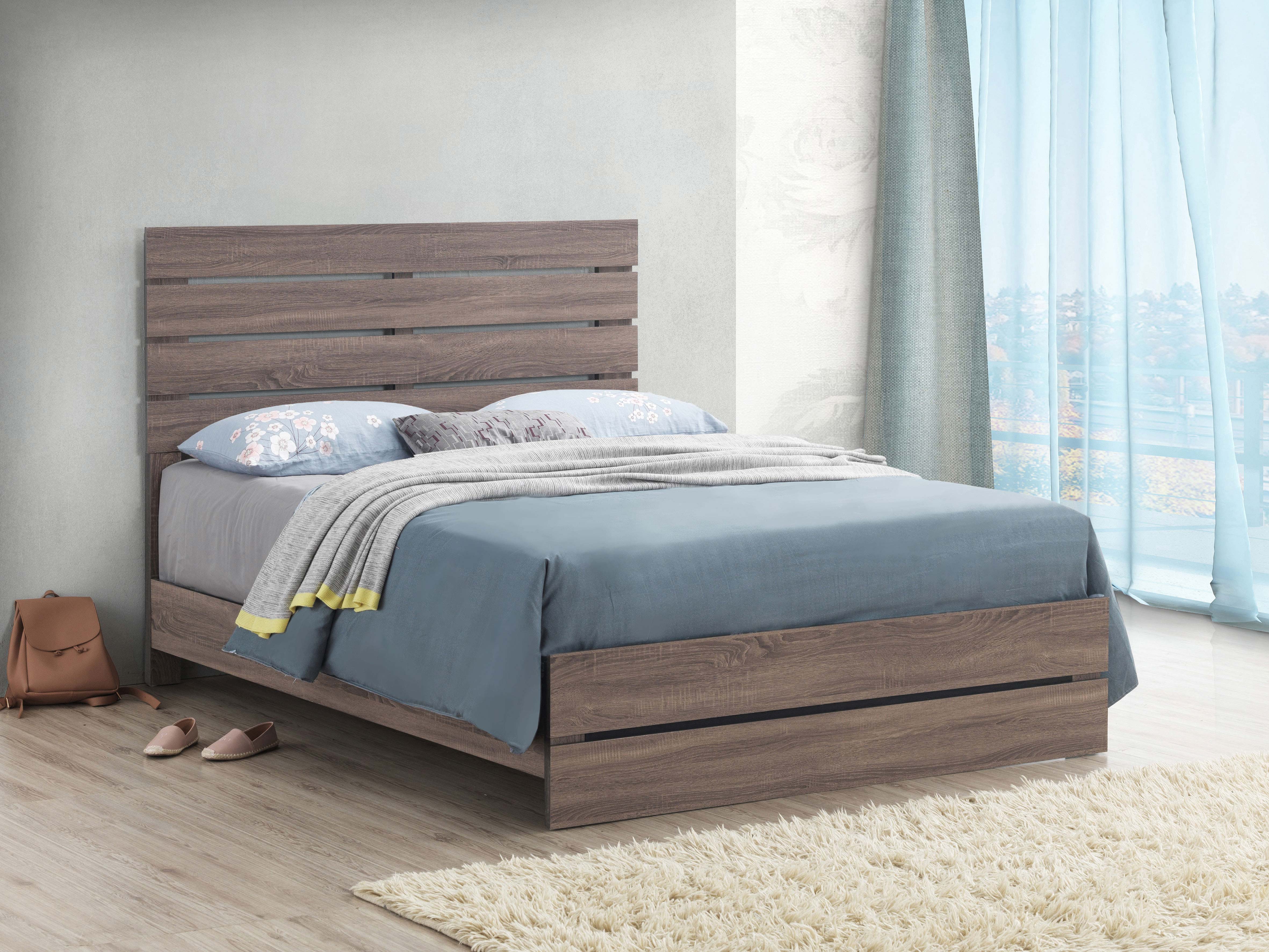 Brantford Wood Queen Panel Bed Barrel Oak — view 2