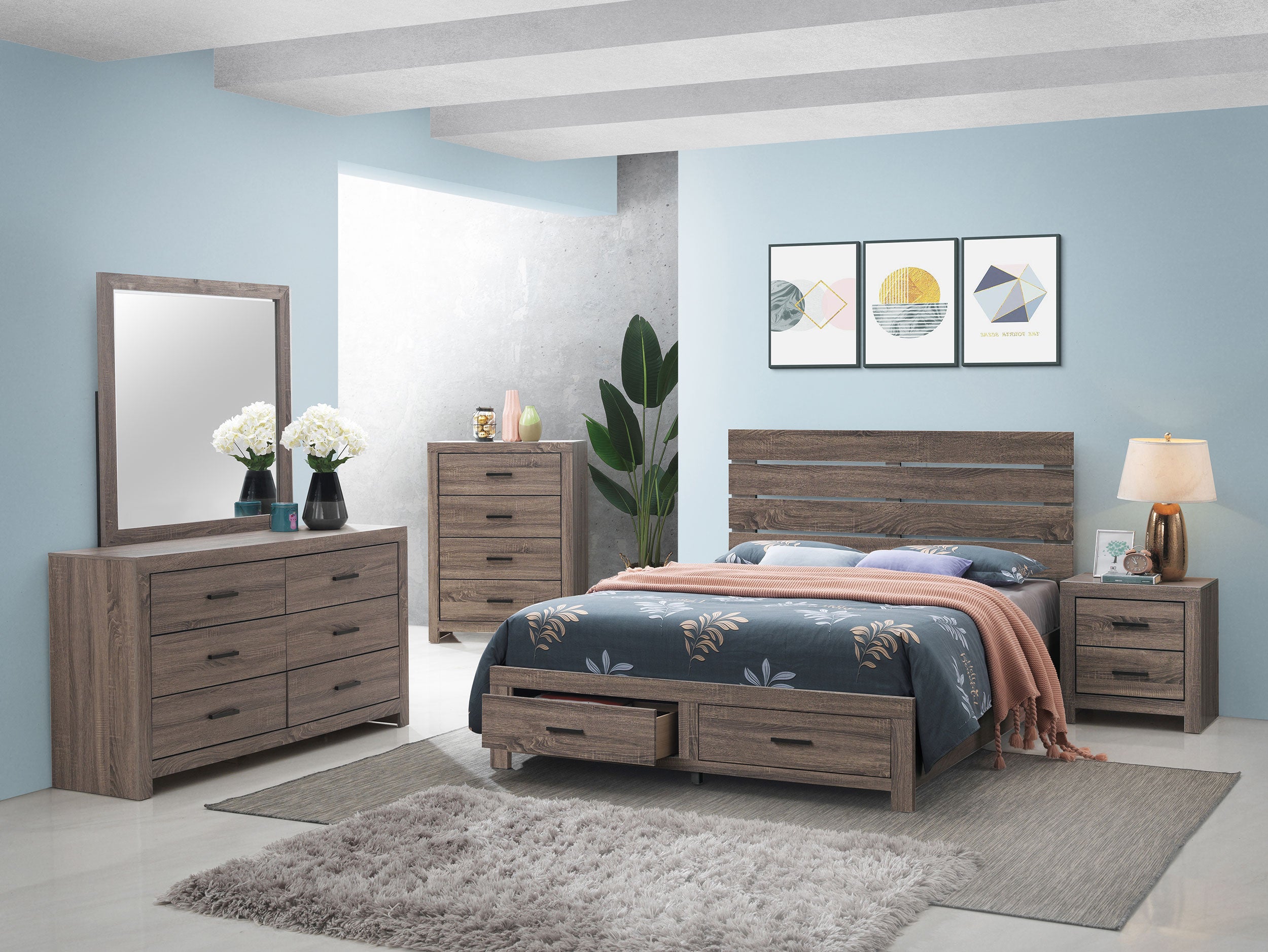 Brantford 4-drawer Bedroom Chest Barrel Oak — view 14