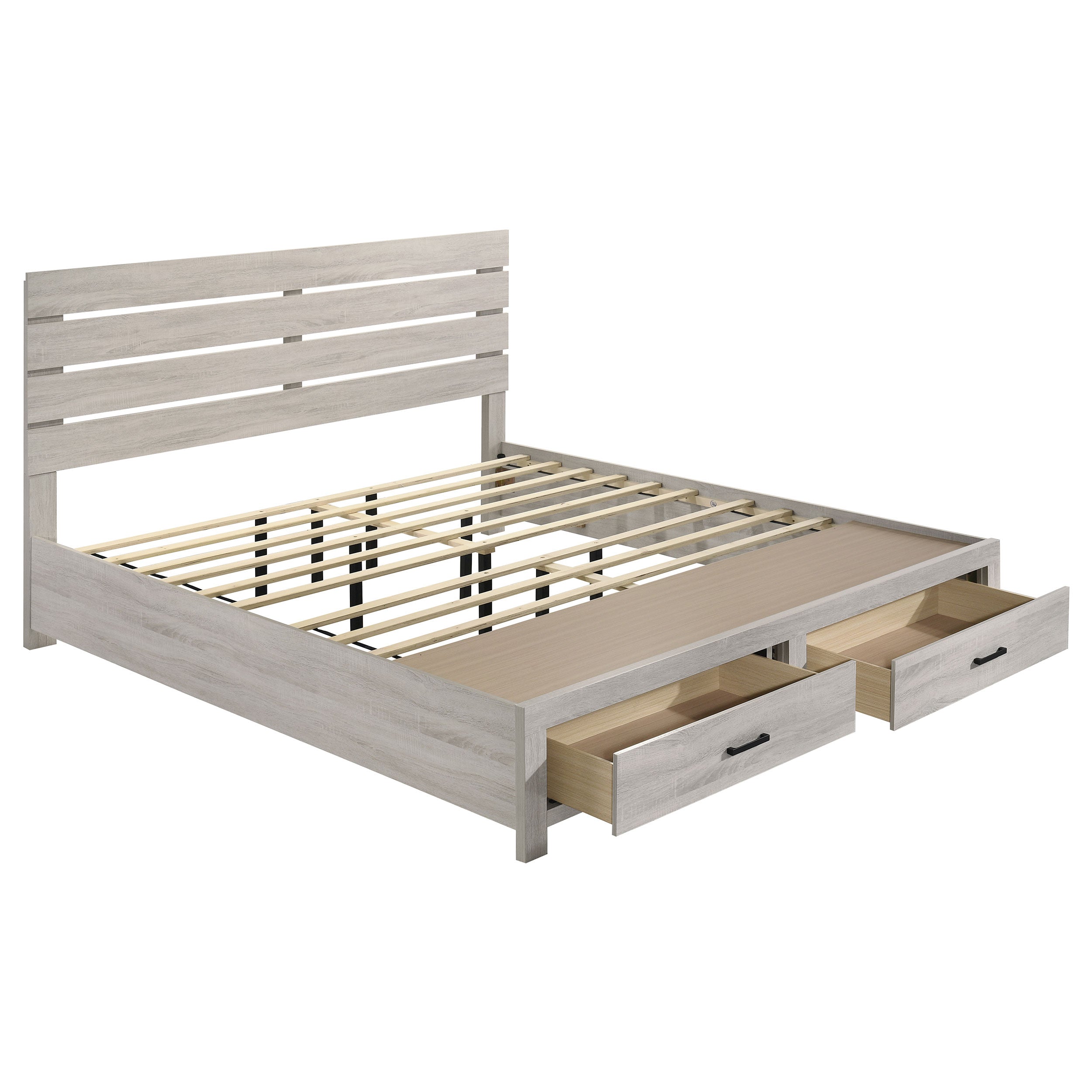 Brantford Wood Eastern King Storage Panel Bed Coastal White — view 3