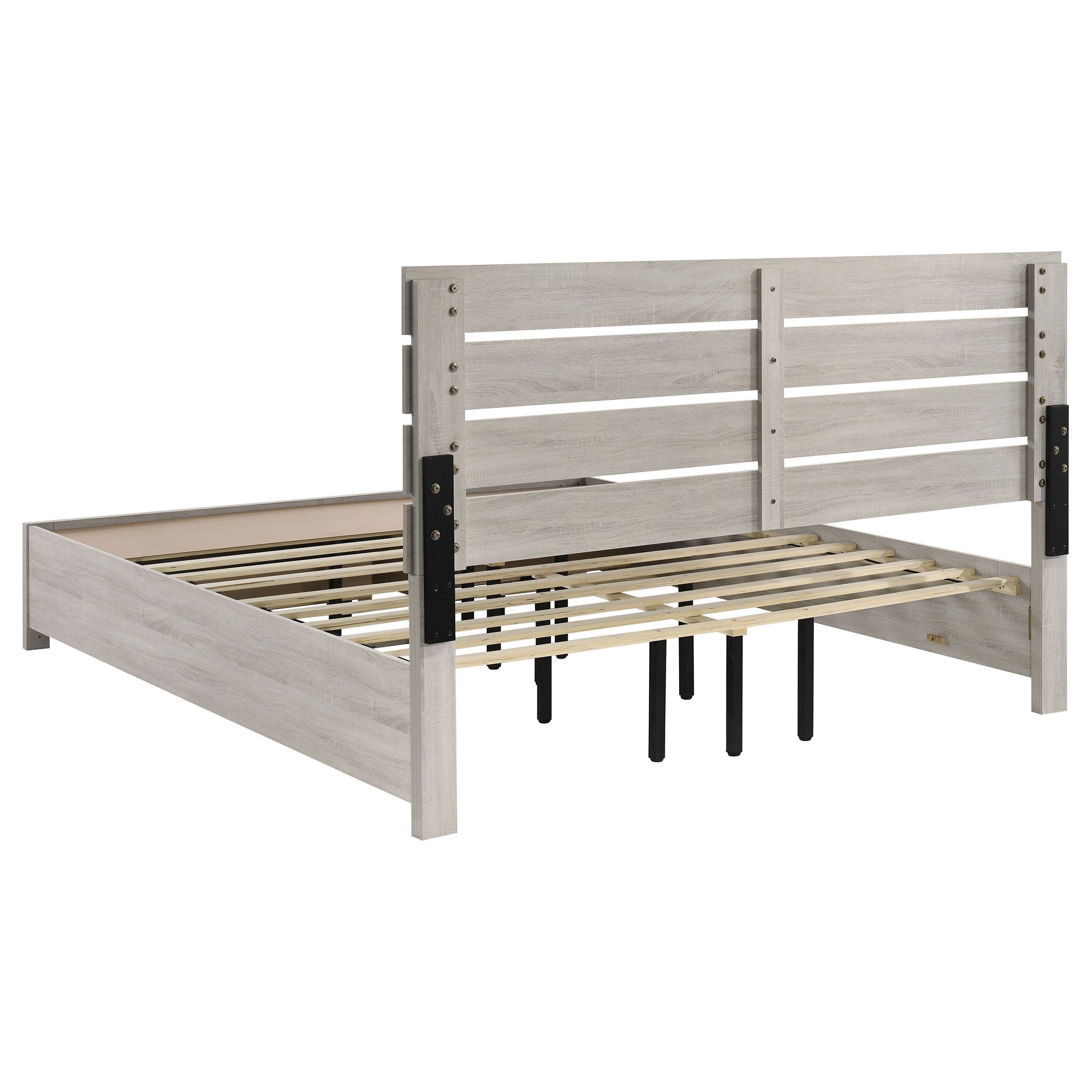 Brantford Wood Eastern King Storage Panel Bed Coastal White — view 6