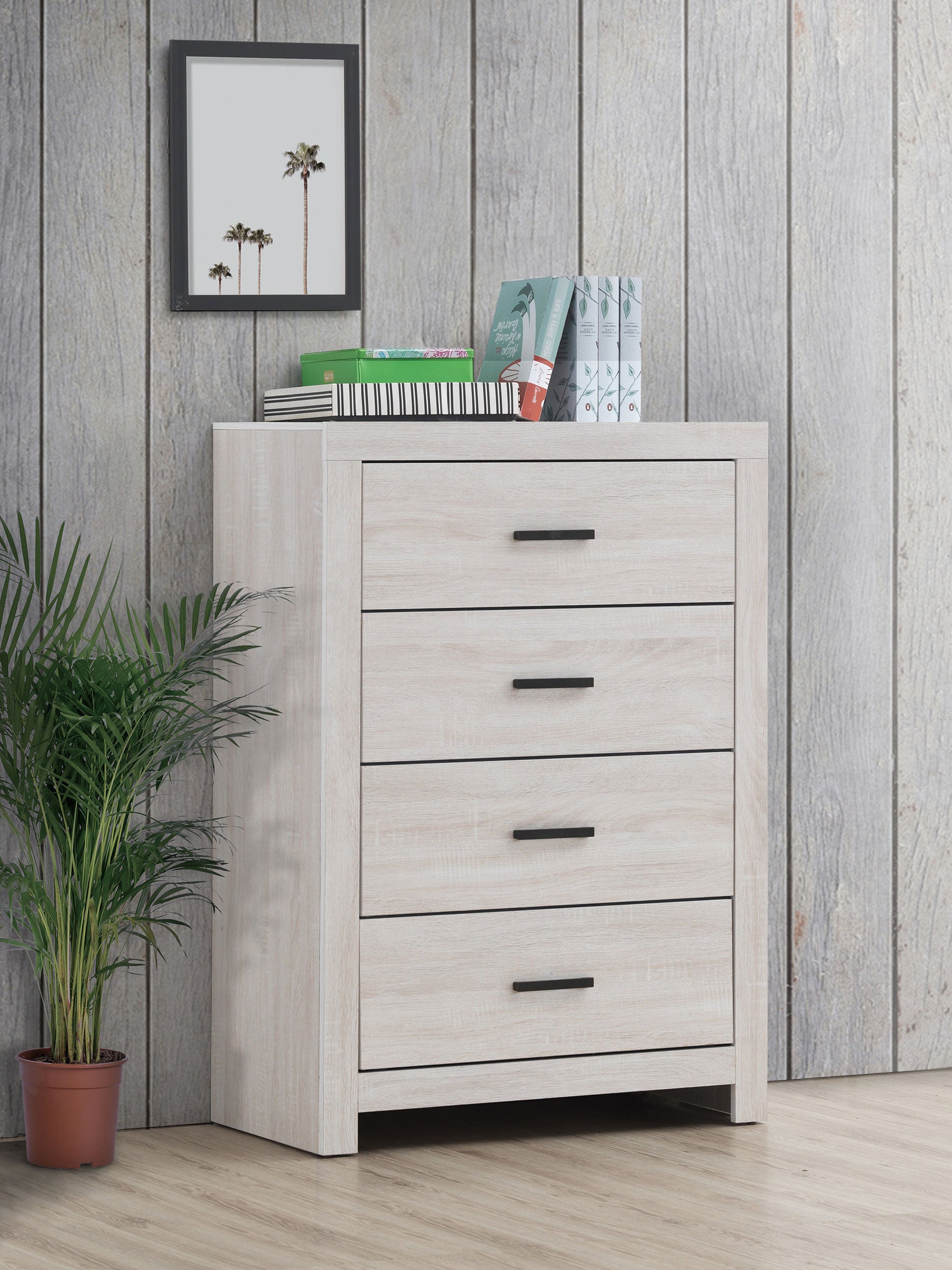 Brantford 4-drawer Bedroom Chest Coastal White — view 2